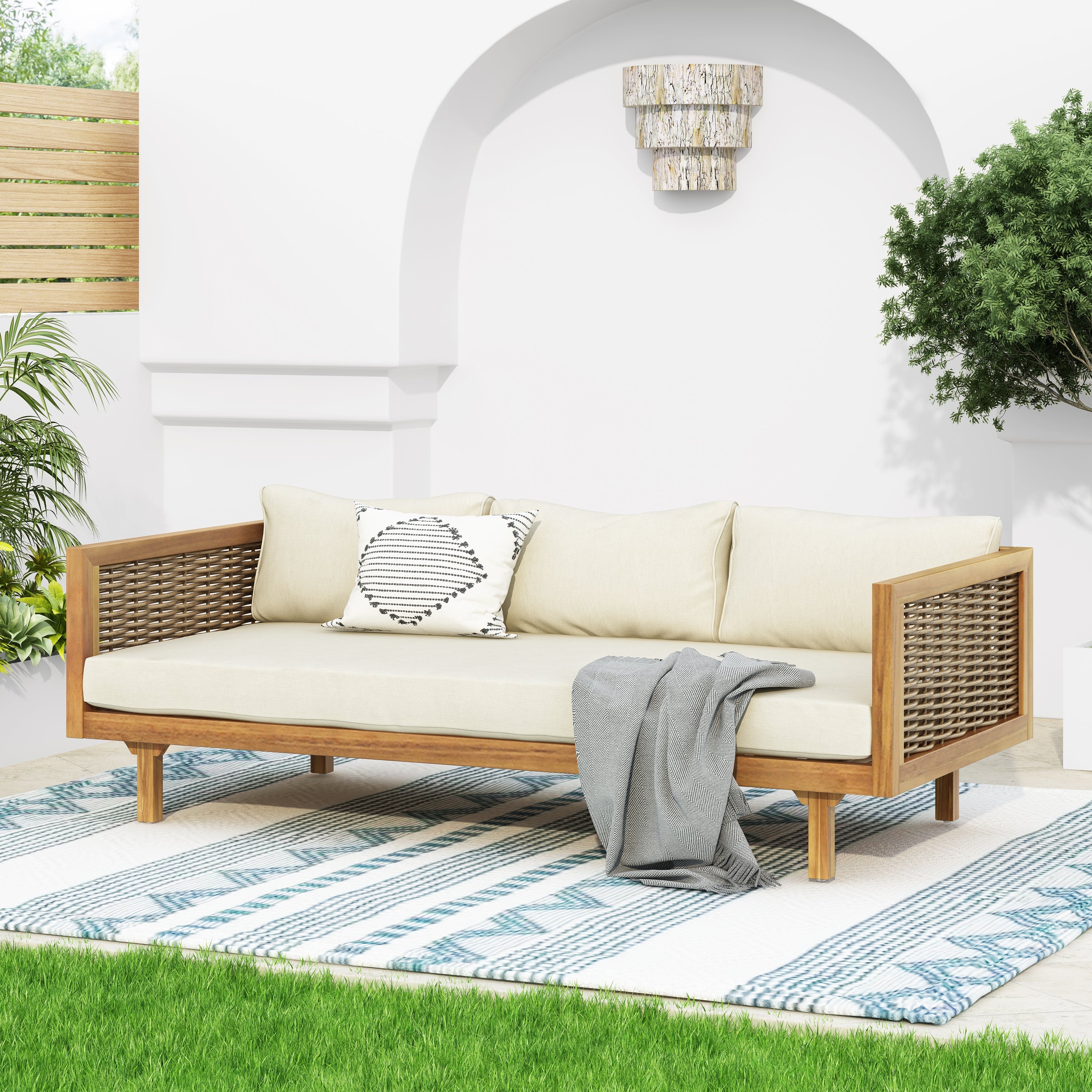 Outdoor Sectional Set Rattan Frame