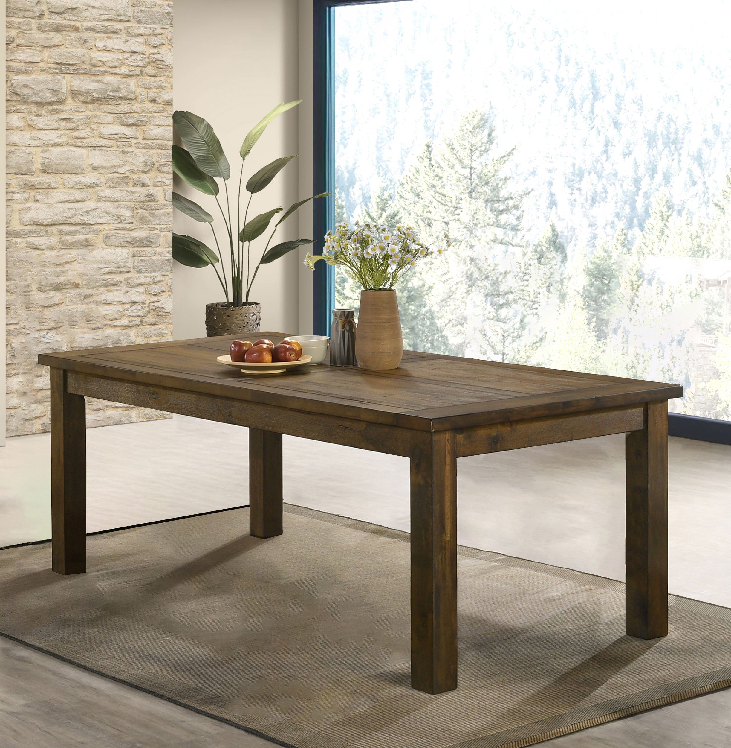 Coleman 79-Inch Solid Rubberwood Dining Table, Seats 8