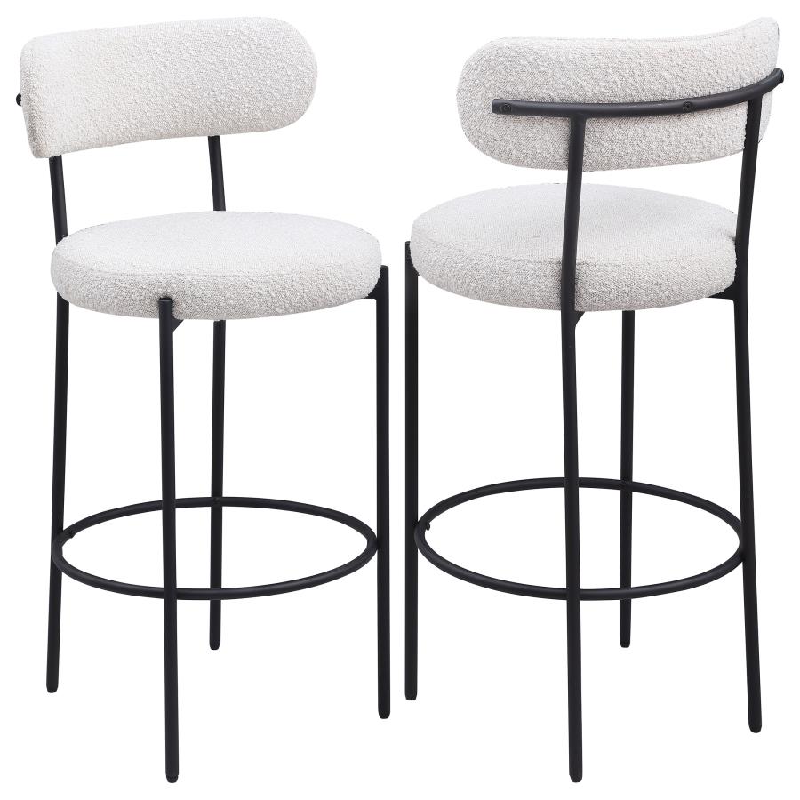 Viola Cream Boucle Upholstered Bar Chair (Set of 2)