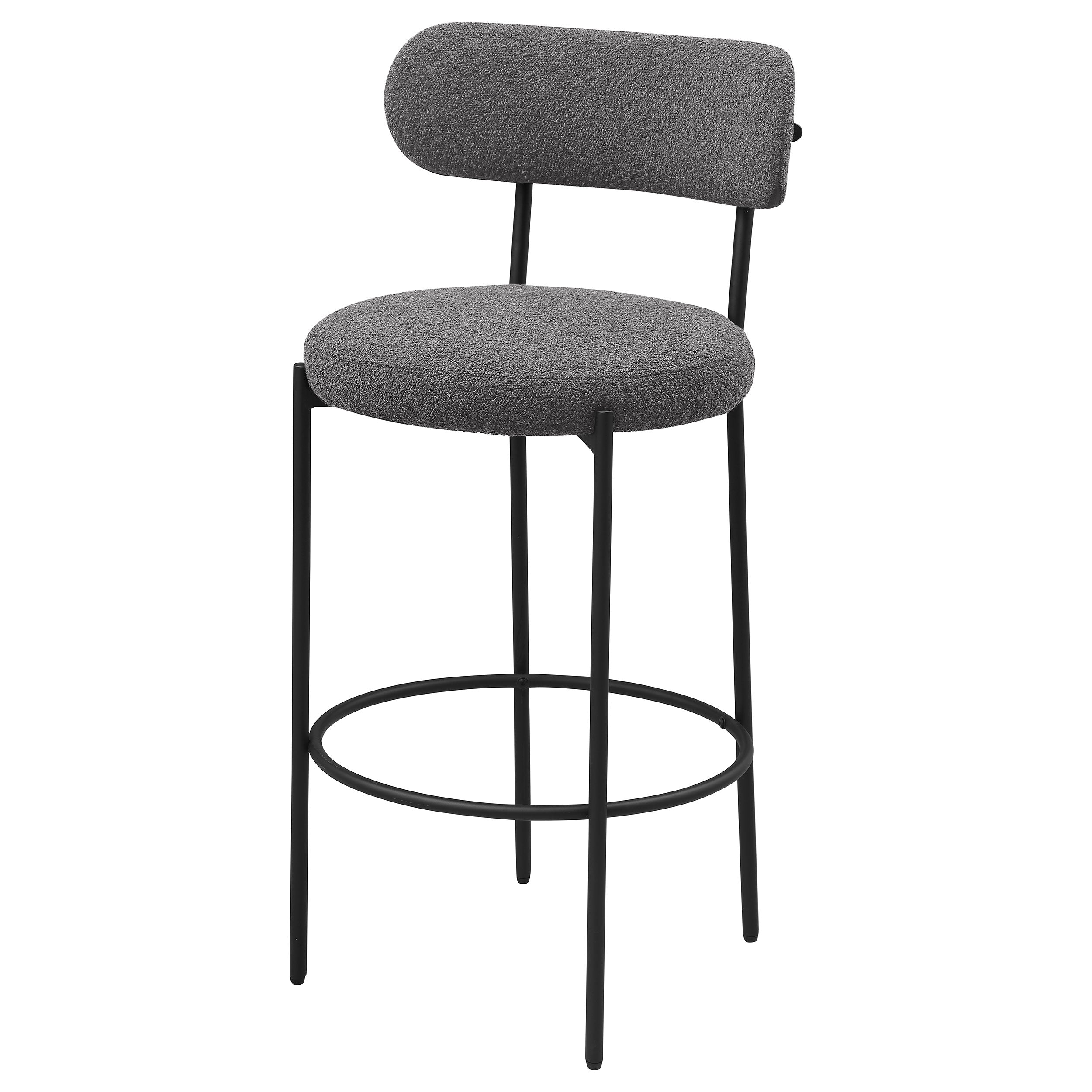 Viola Grey Boucle Upholstered Bar Chair (Set of 2)