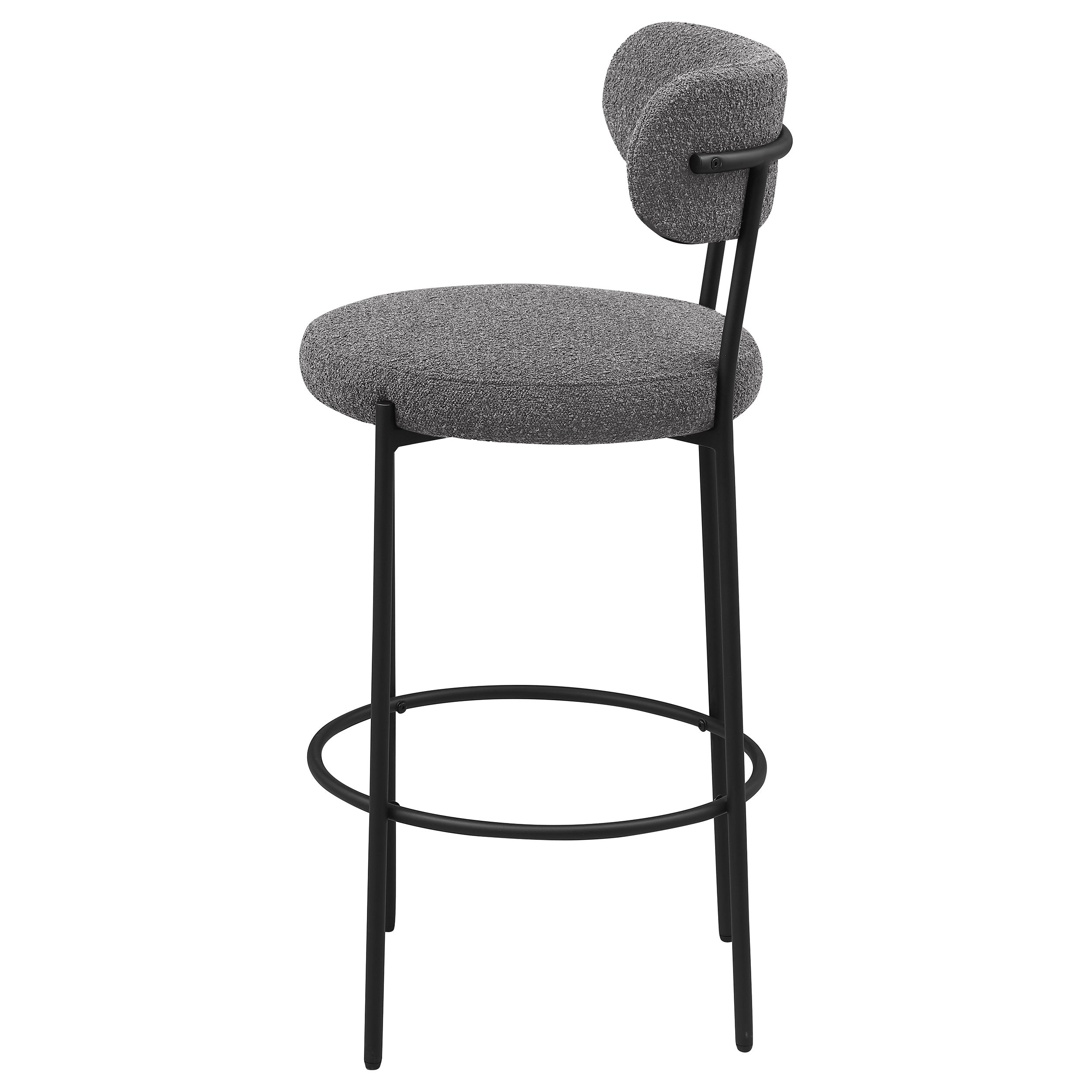 Viola Grey Boucle Upholstered Bar Chair (Set of 2)