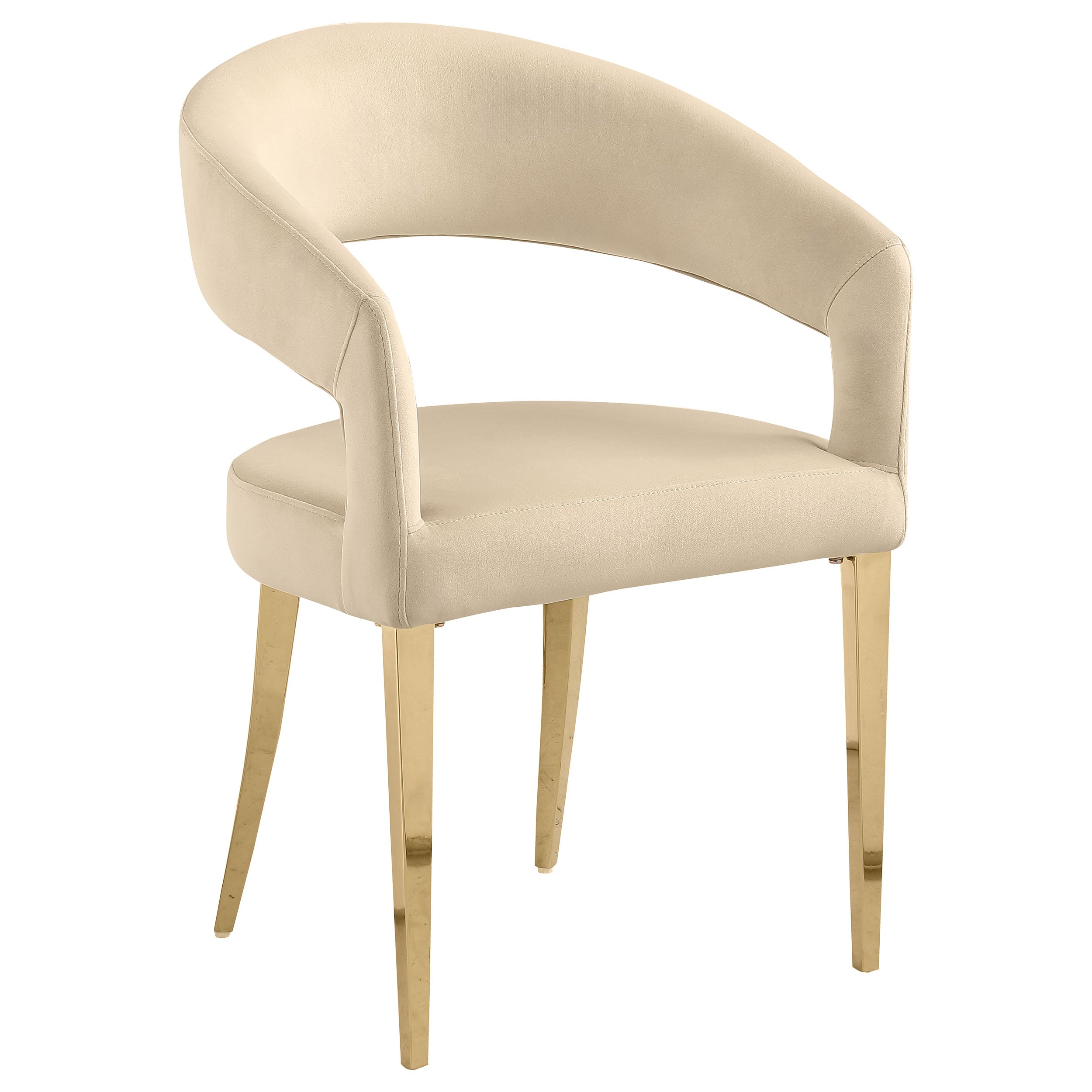 Galiano Beige Velvet Upholstered Dining Arm Chair (Set of 2)