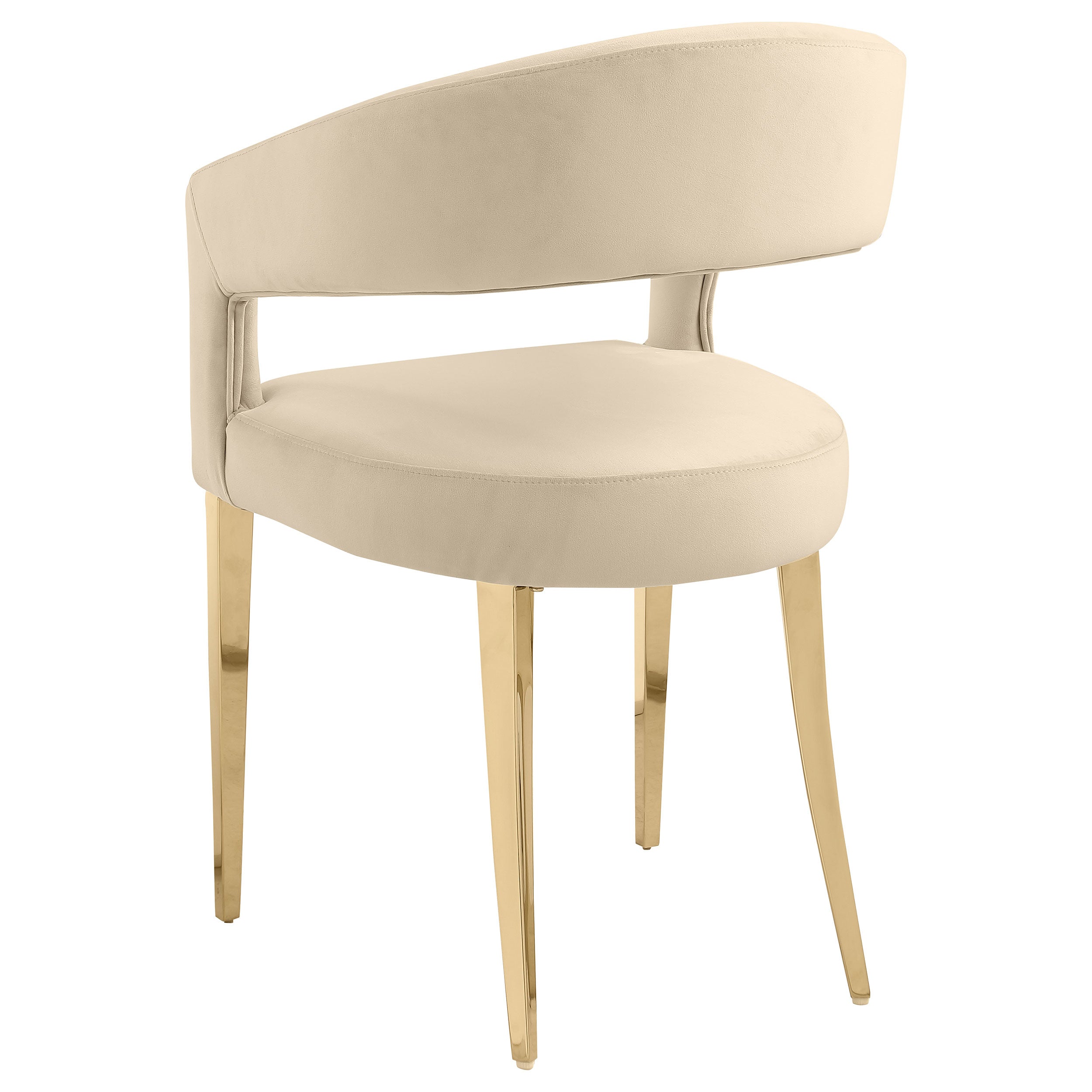 Galiano Beige Velvet Upholstered Dining Arm Chair (Set of 2)