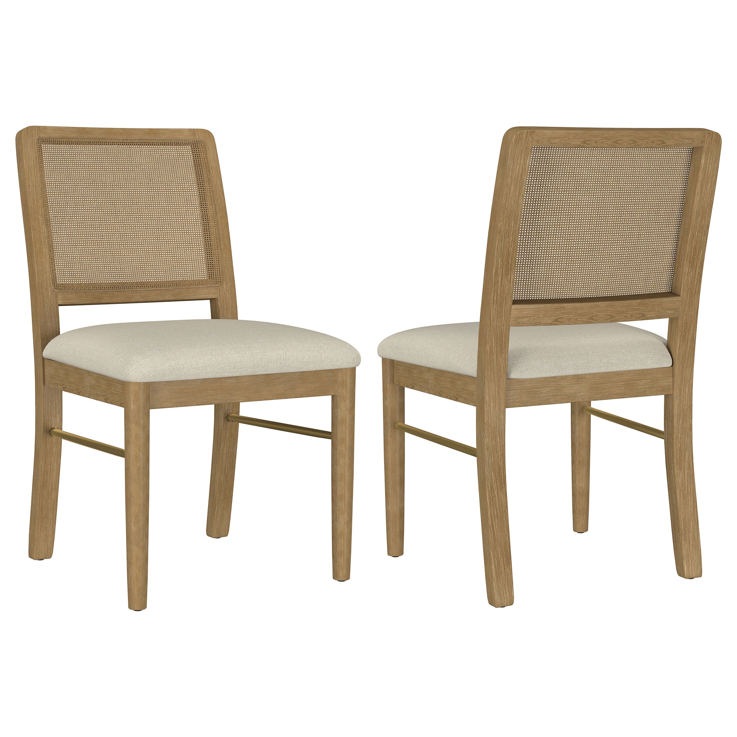 Arini Sand Rattan Cane Dining Side Chair - Set of 2