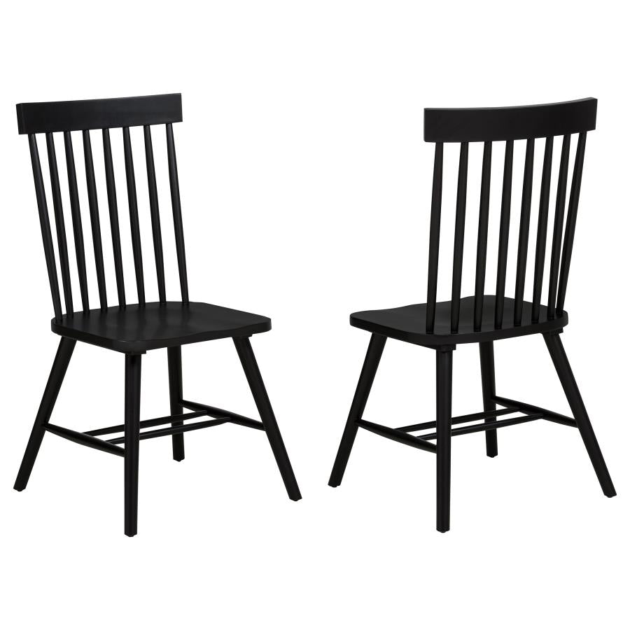 Andrews Windsor Spindle Back Black Dining Side Chair - Set of 2