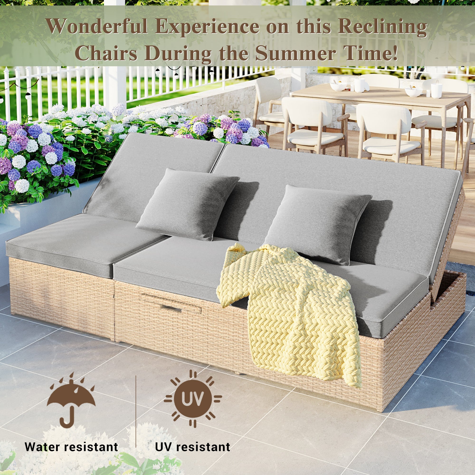 Topmax Outdoor Furniture Adjustable Back - Brown