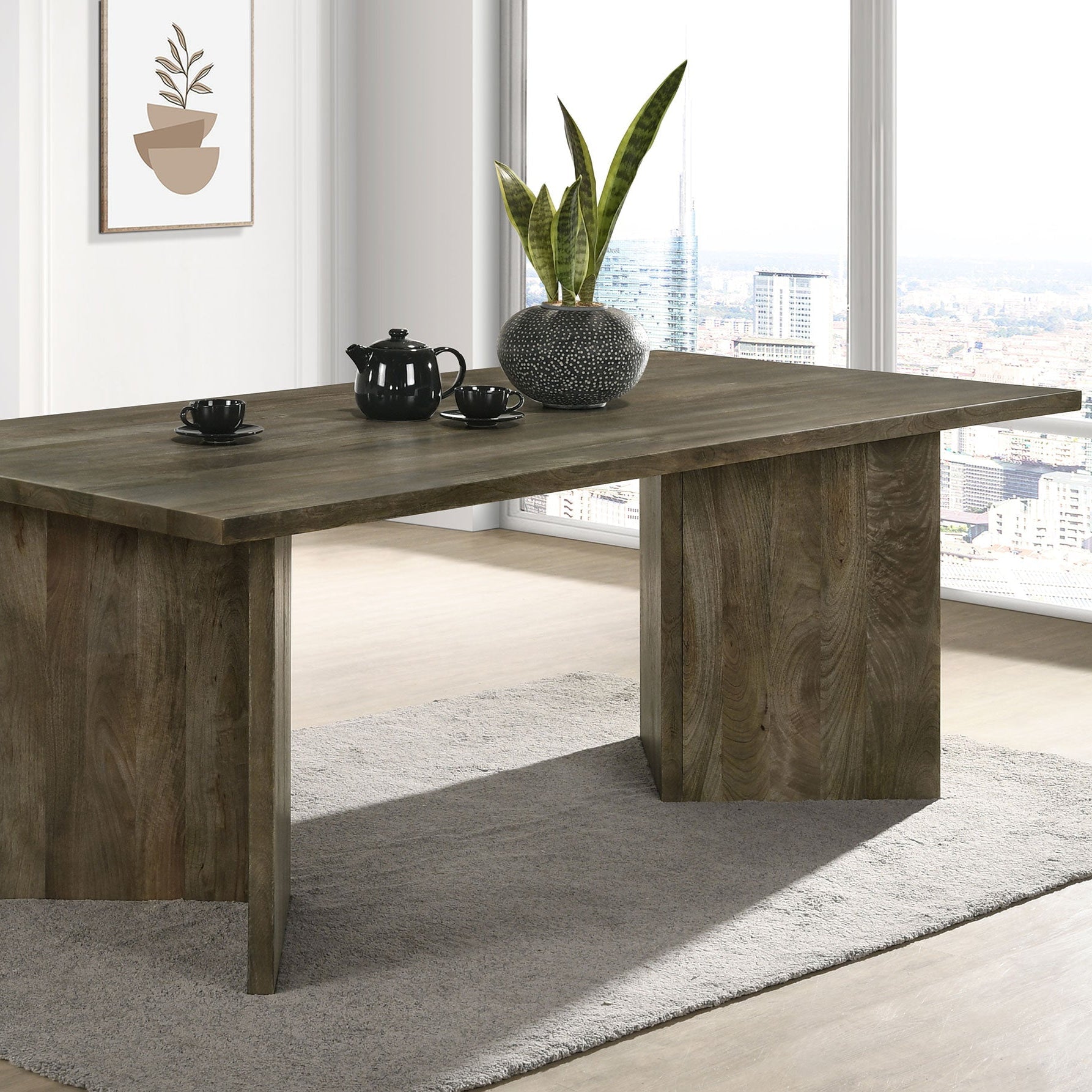 Tyler 80-inch Solid Wood Dining Table Mango Brown