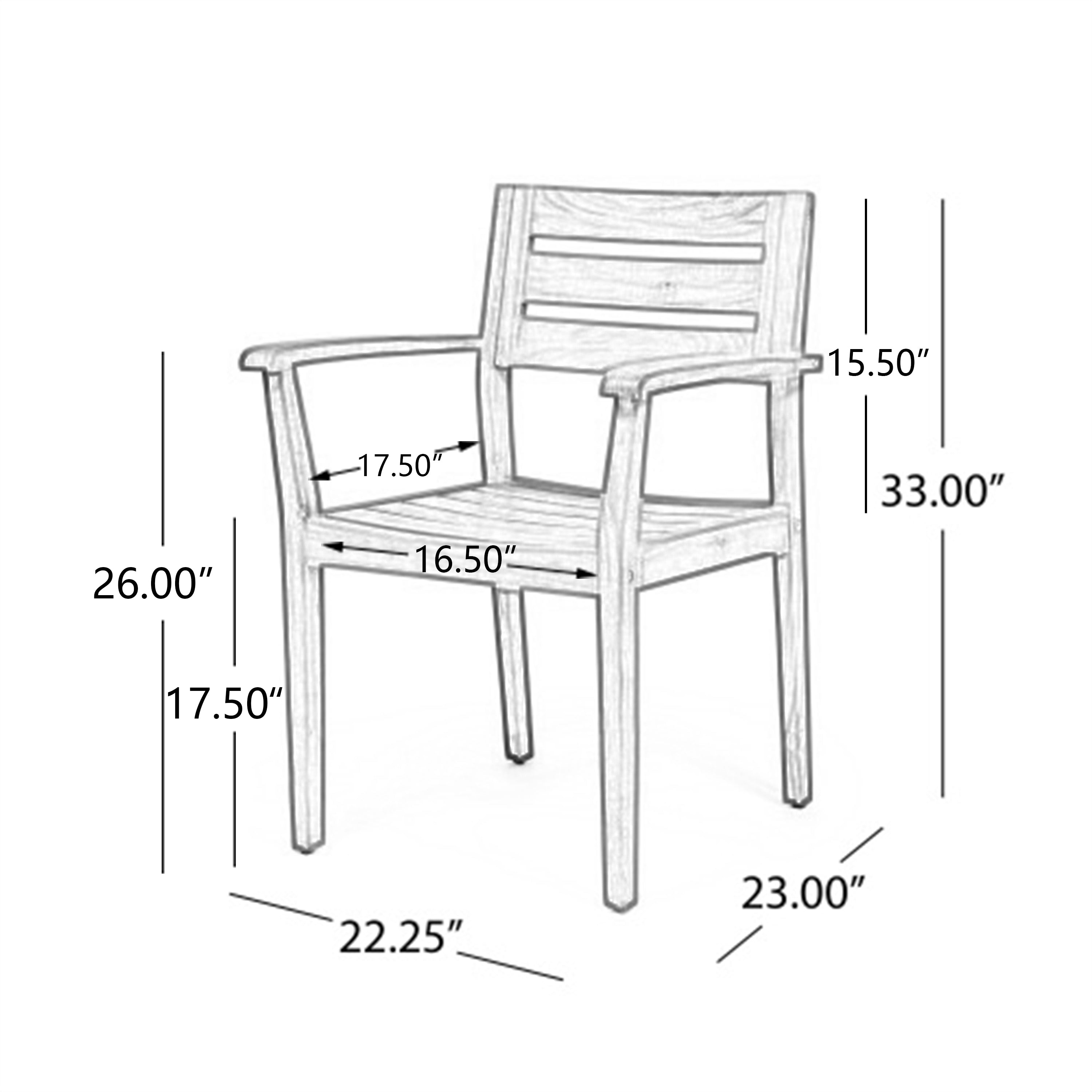 Stamford Outdoor Dining Chair Set Acacia Wood - Teak