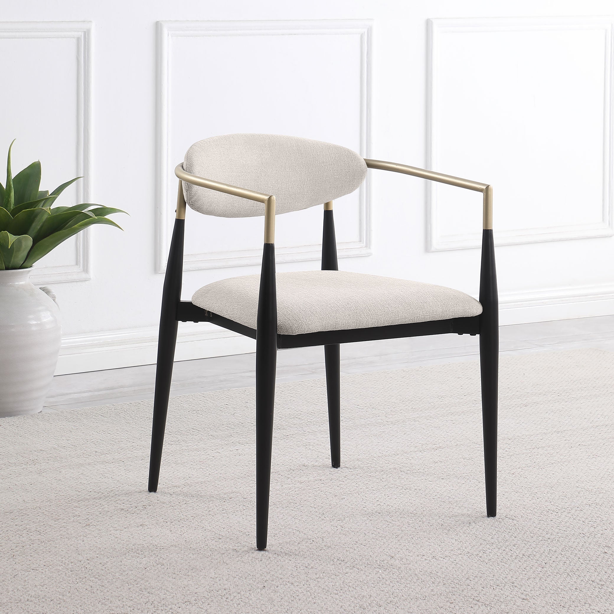 Alexis Fabric Upholstered Dining Arm Chair  (Set of 2)