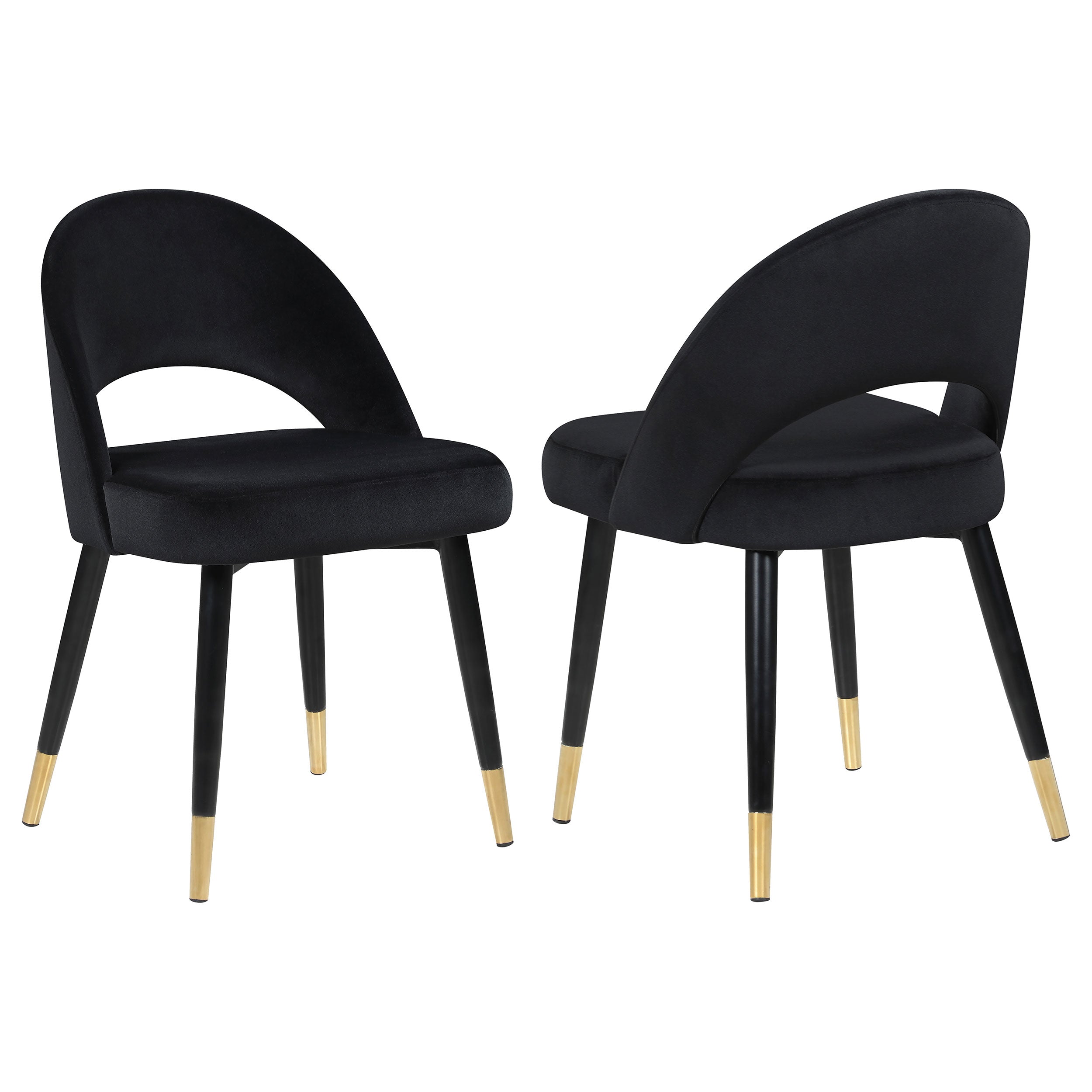 Lindsey Black Upholstered Dining Side Chair (Set of 2)