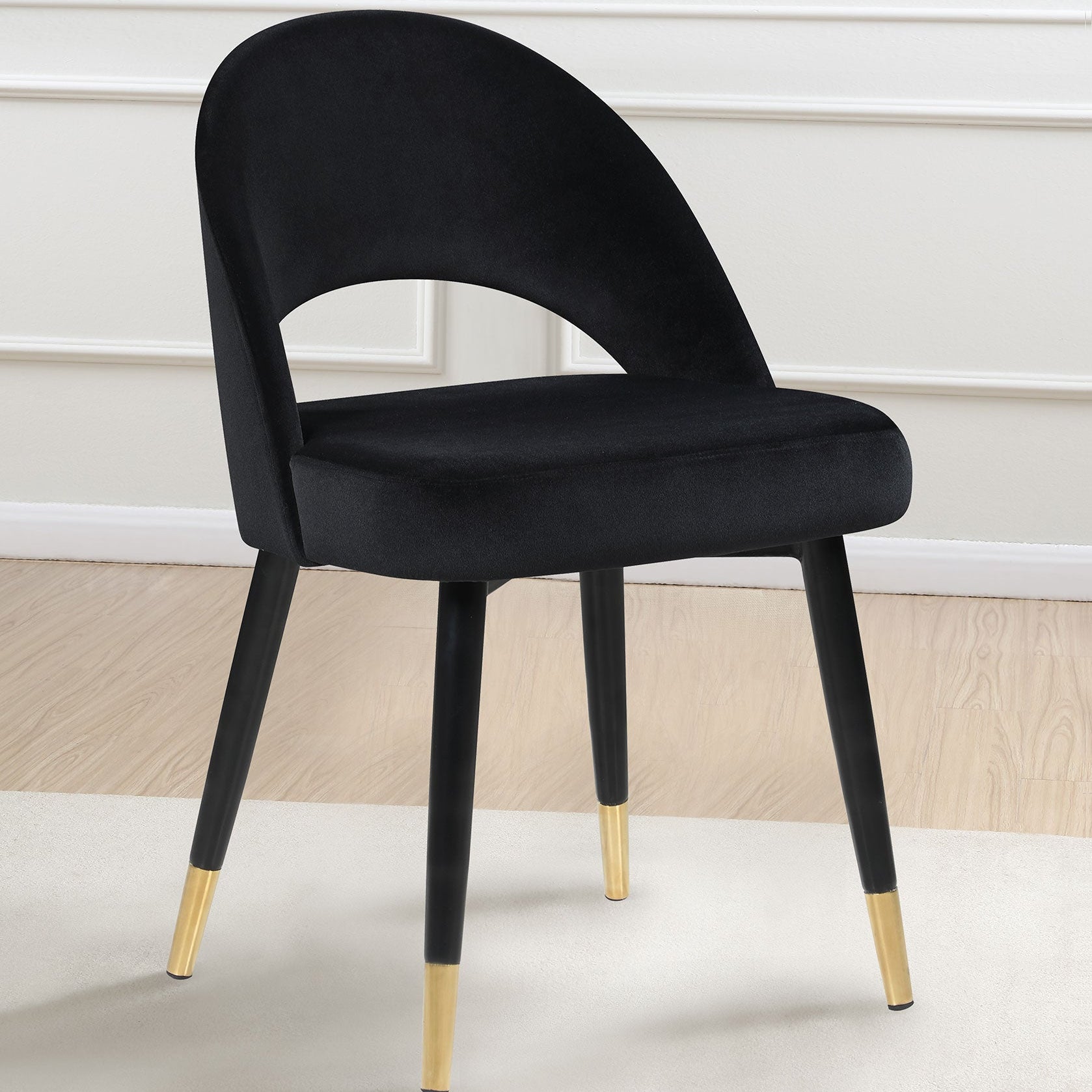 Lindsey Black Upholstered Dining Side Chair (Set of 2)