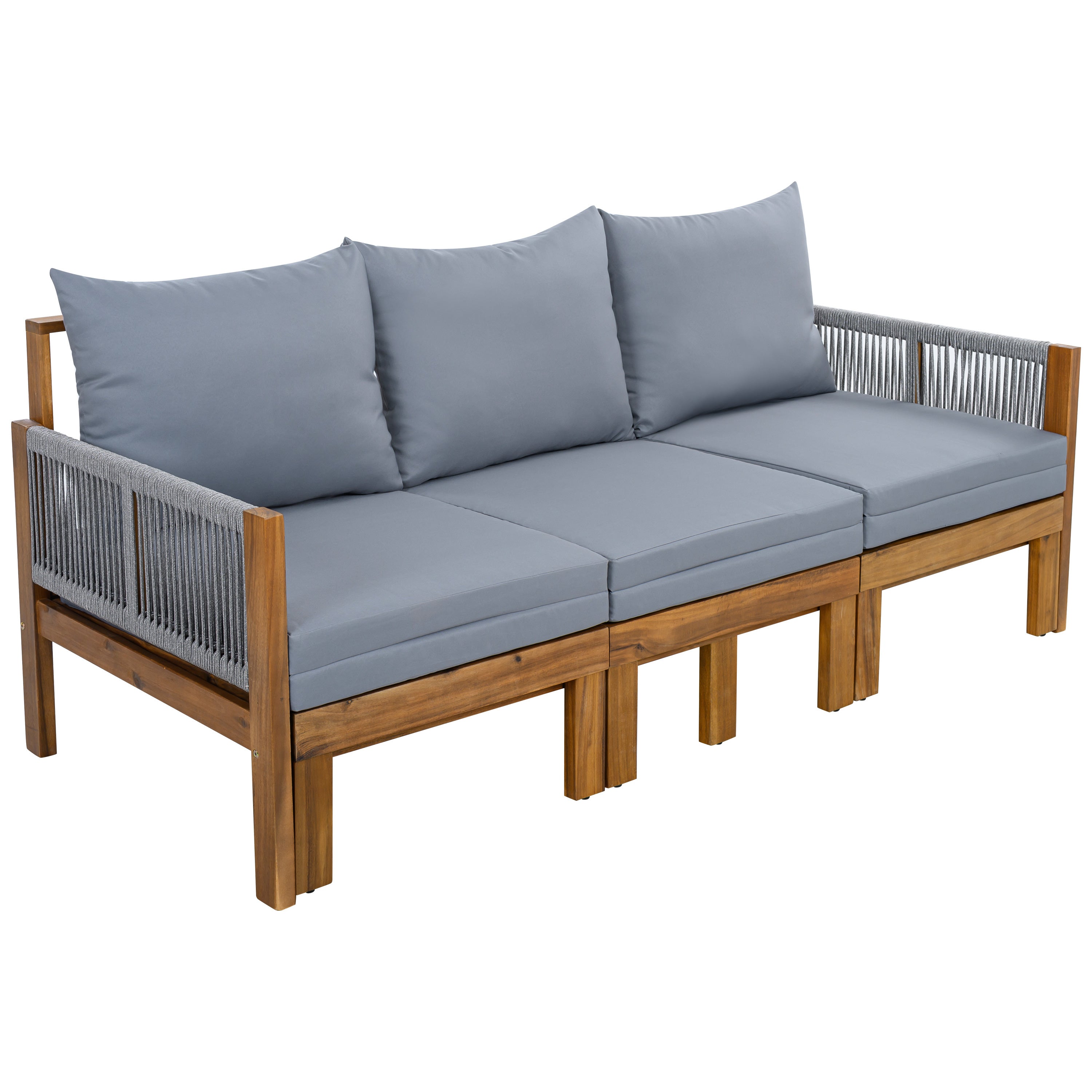 Daybed Outdoor Canopy Daybed Cushioned Seating - Gray