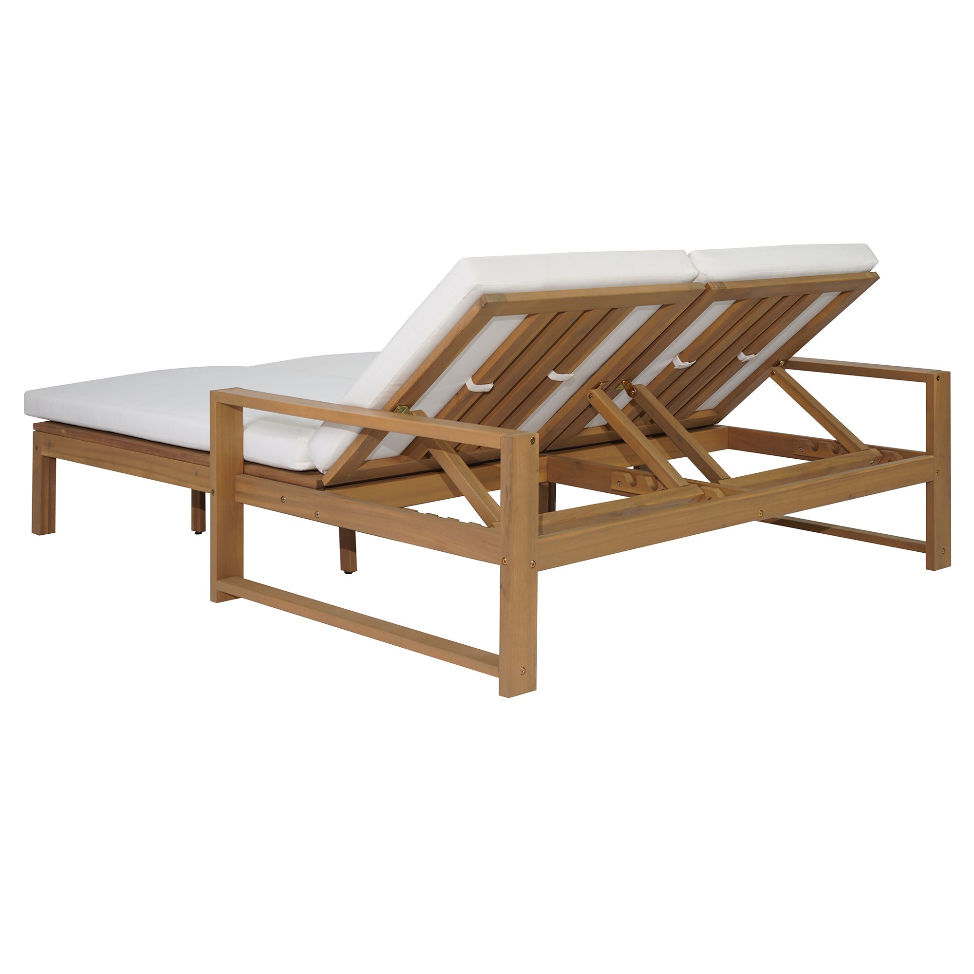Trexm Outdoor Chaise Lounge Adjustable Back Backrest