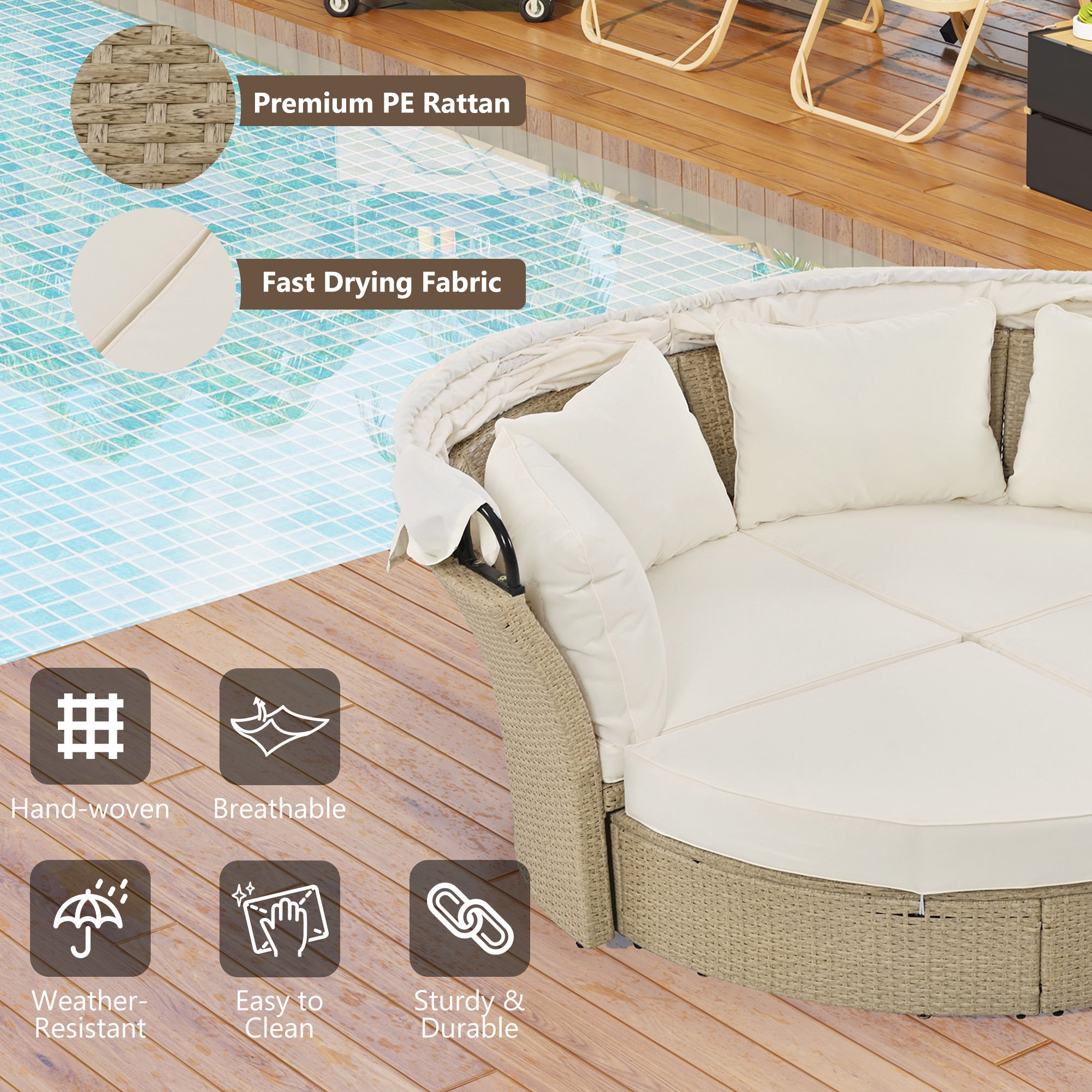 Daybed Outdoor Canopy Daybed Canopy Design - Beige