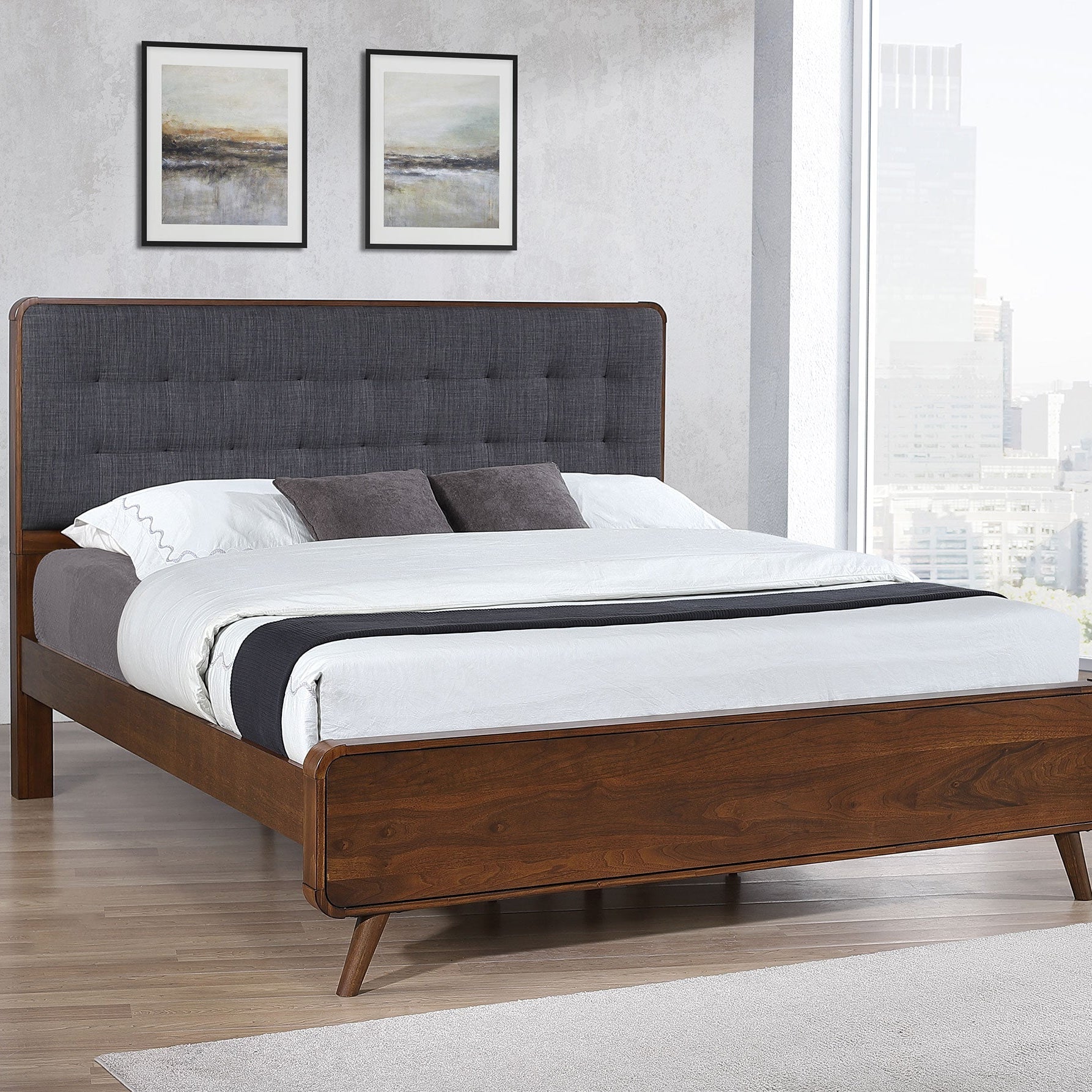 Robyn Wood Platform Bed Dark Walnut