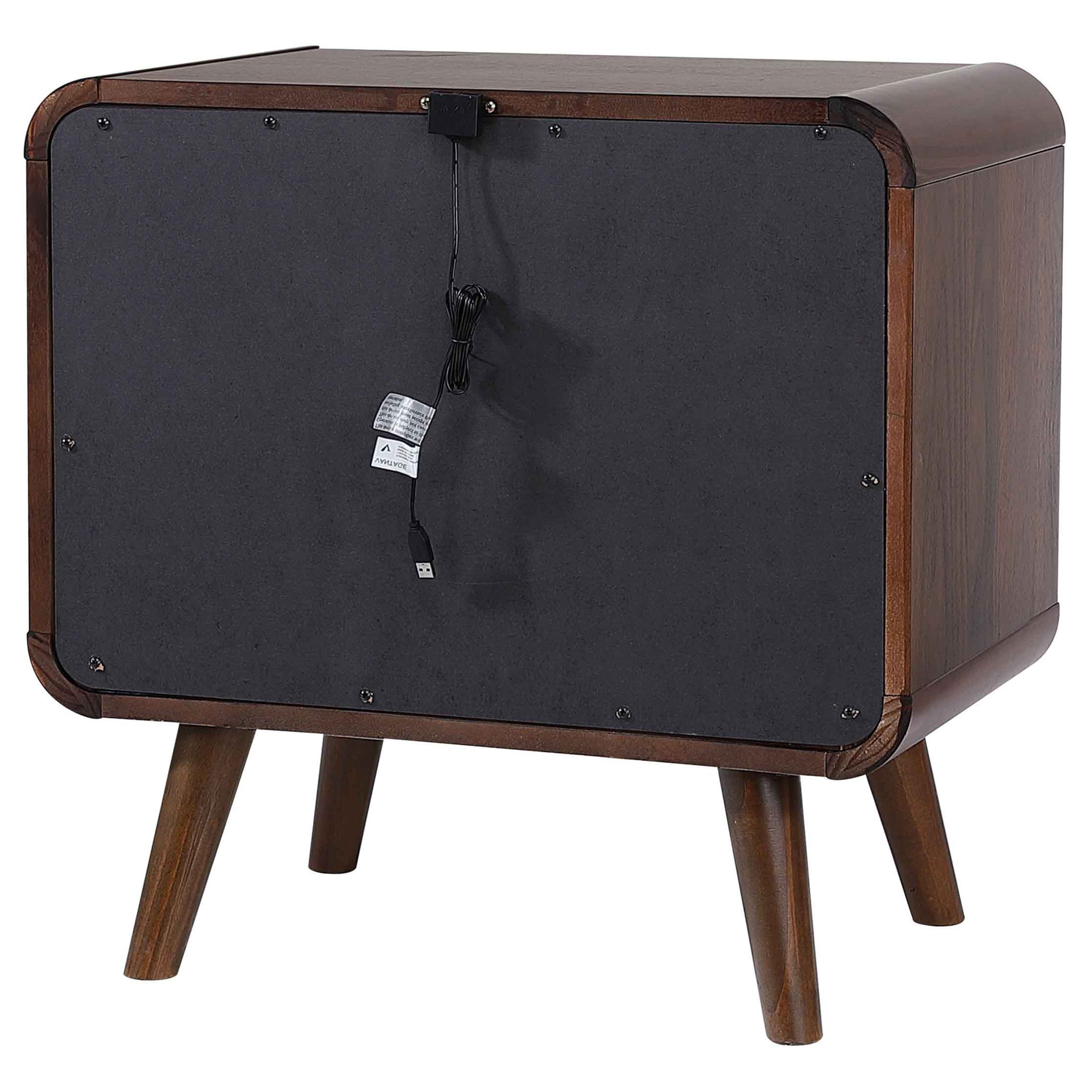 Robyn 2-drawer Walnut Nightstand Bedside Table