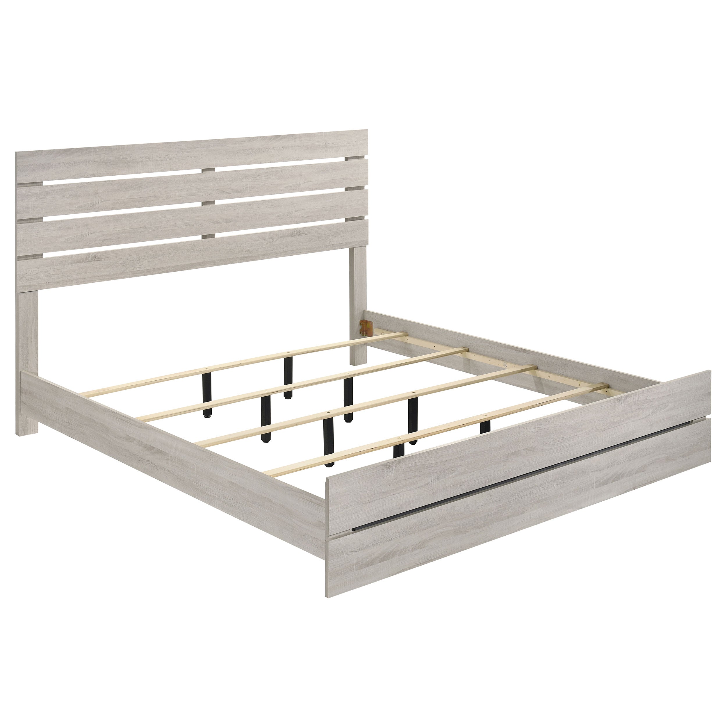 Brantford Wood Panel Bed Coastal White