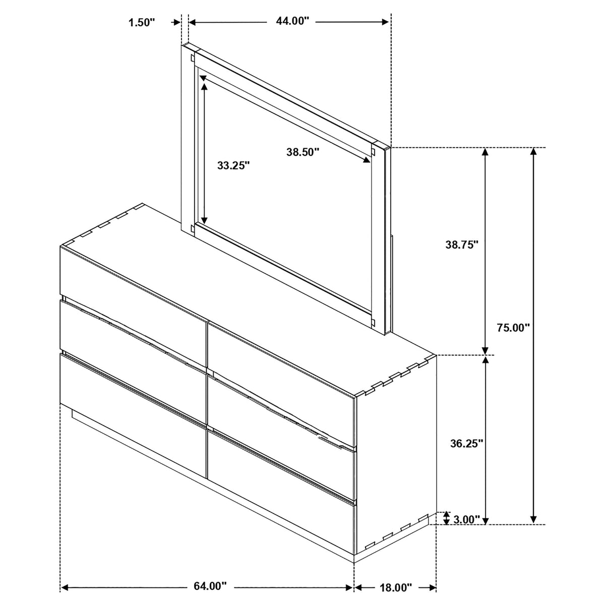 Winslow Dresser with Mirrors