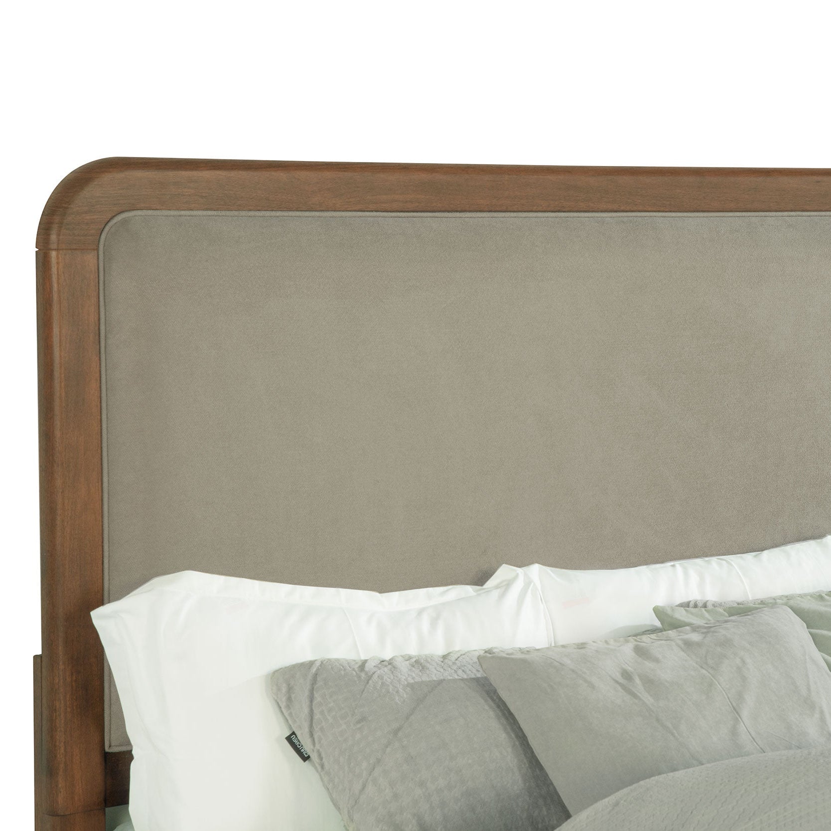 Maderia 57-inch Upholstered Panel Bed Walnut