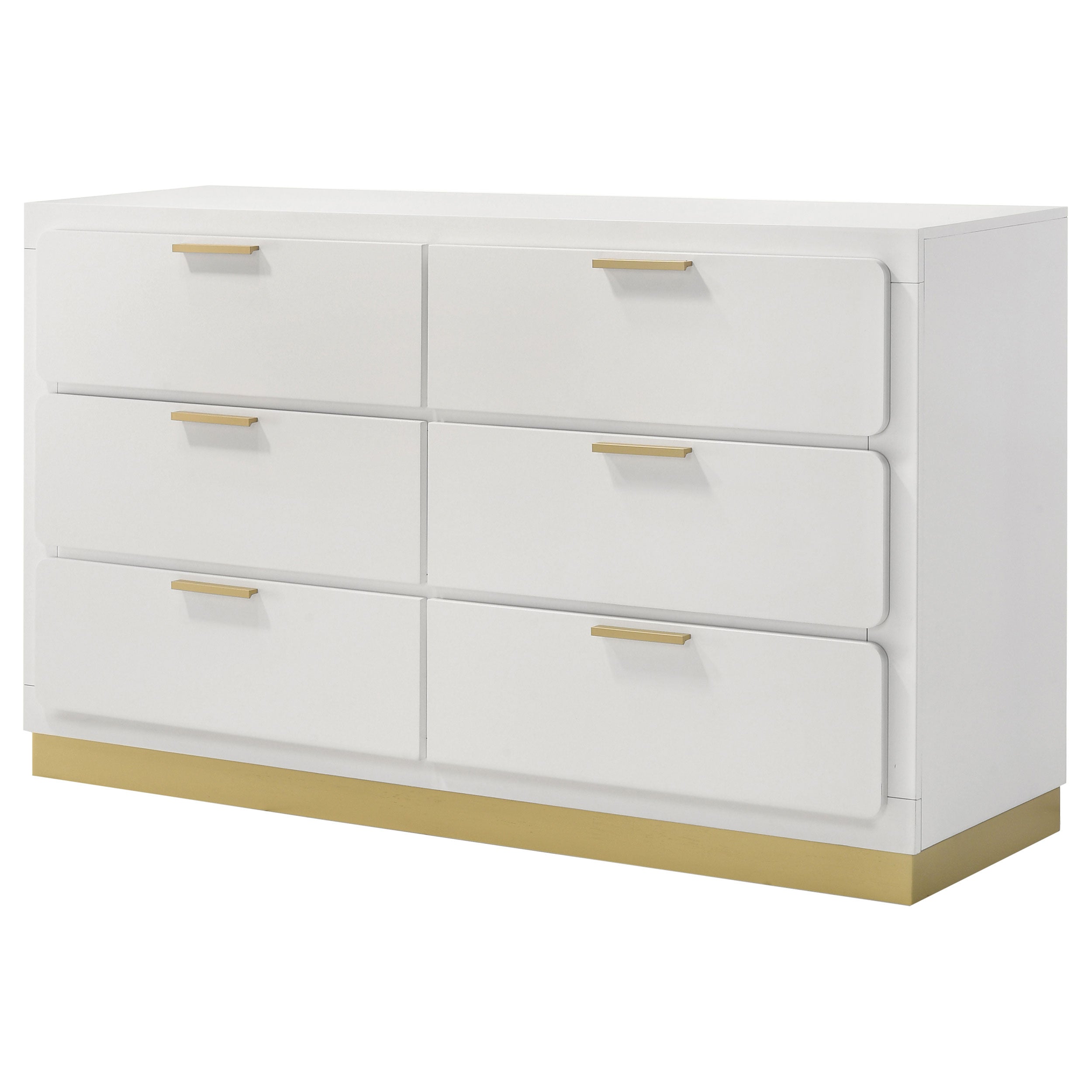 Caraway 6-drawer White Dresser