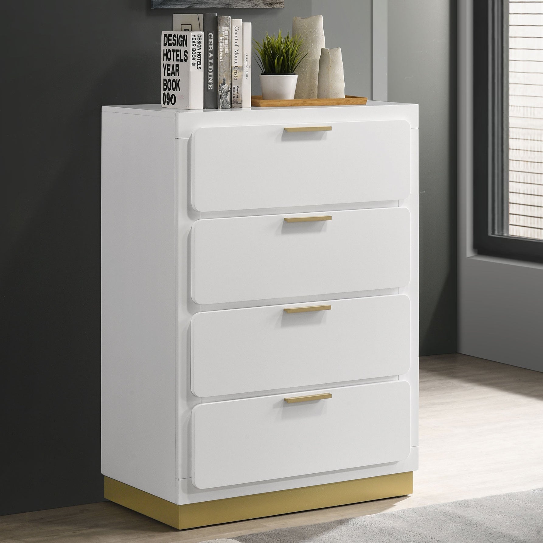 Caraway 4-drawer Bedroom Chest - White