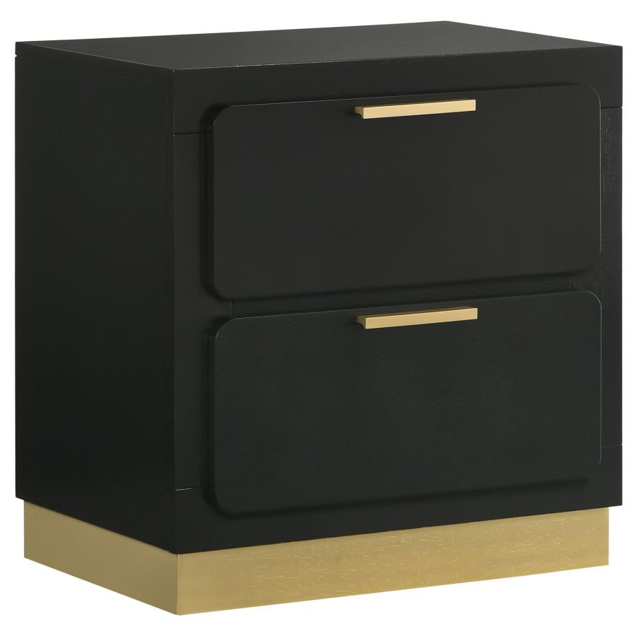 Caraway 2-drawer Nightstand - Black