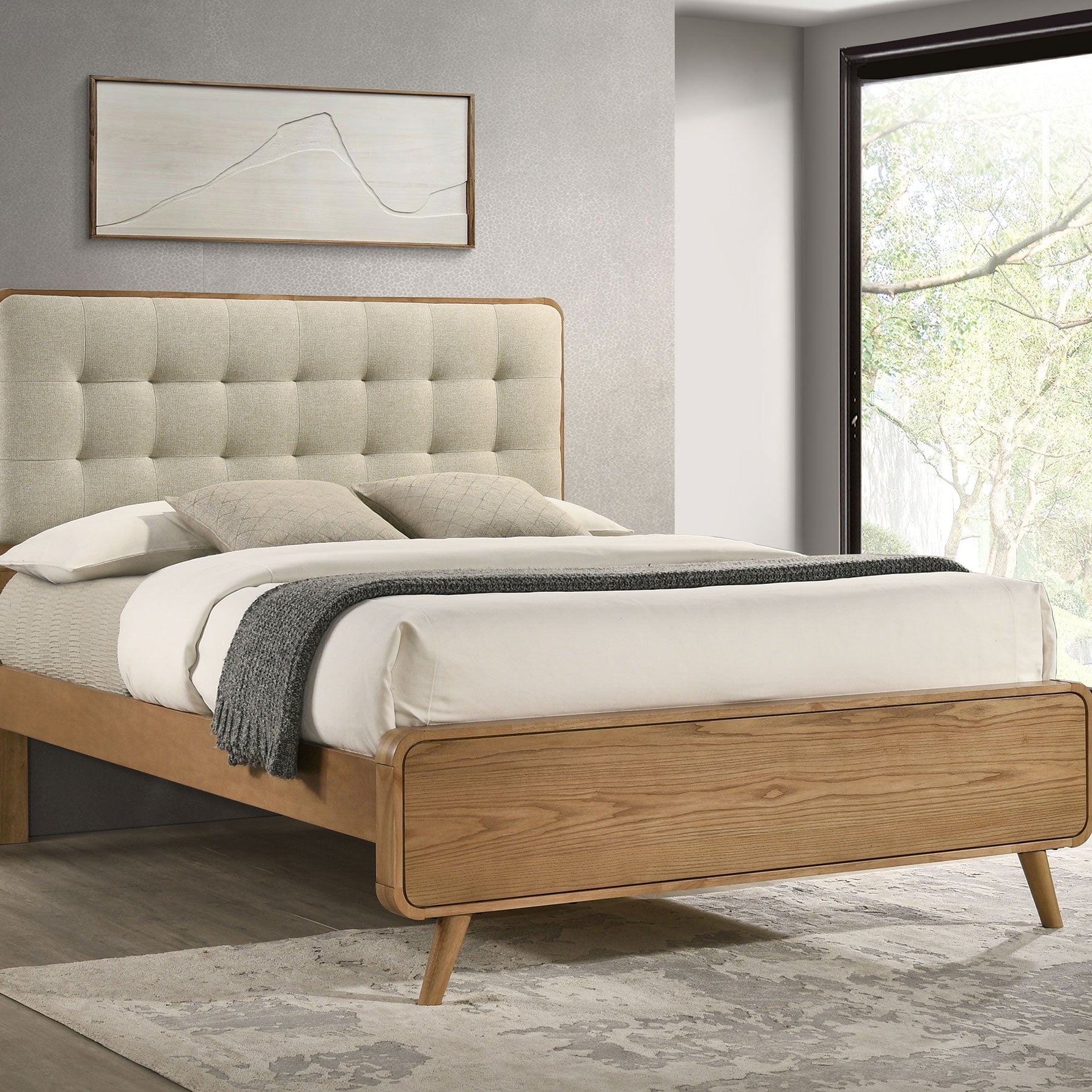 Robyn Light Ash Wood Platform Bed