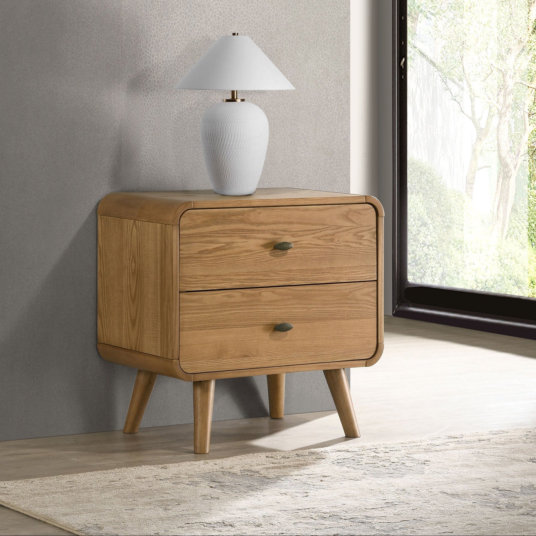 Robyn 2-drawer Light Ash Nightstand Bedside Table
