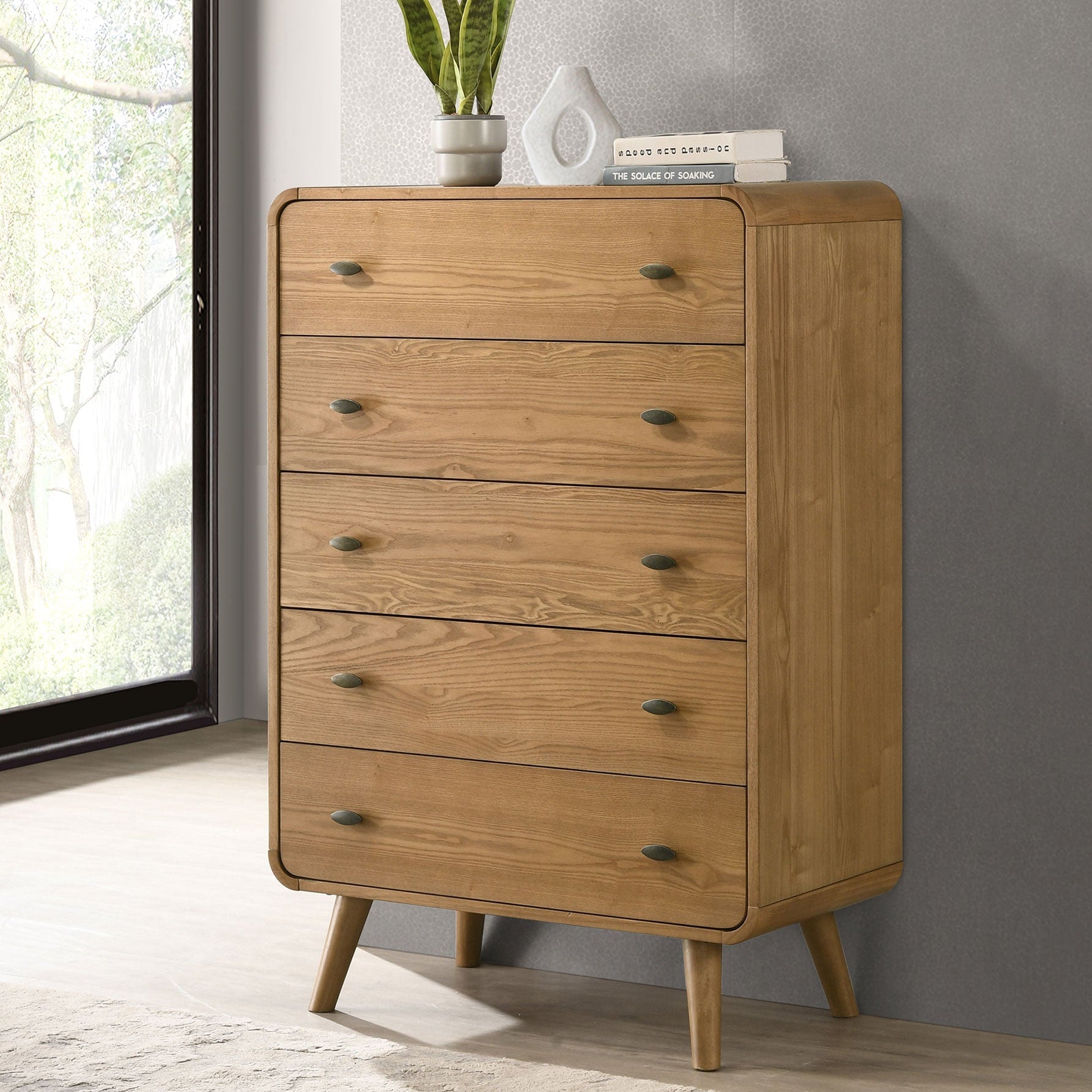Robyn 5-drawer Light Ash Bedroom Chest of Drawers