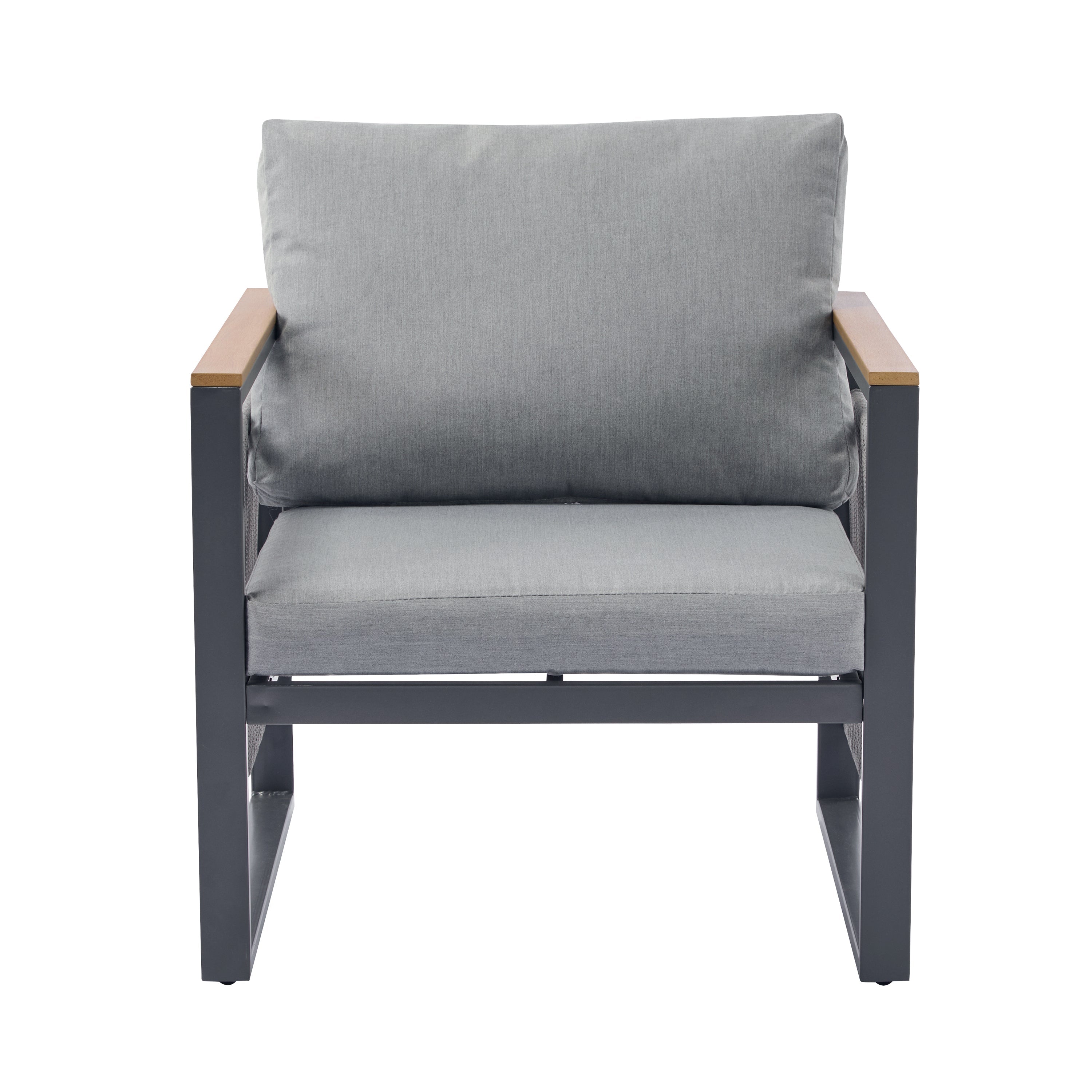 Outdoor Sofa Set Cushioned Seating - Gray