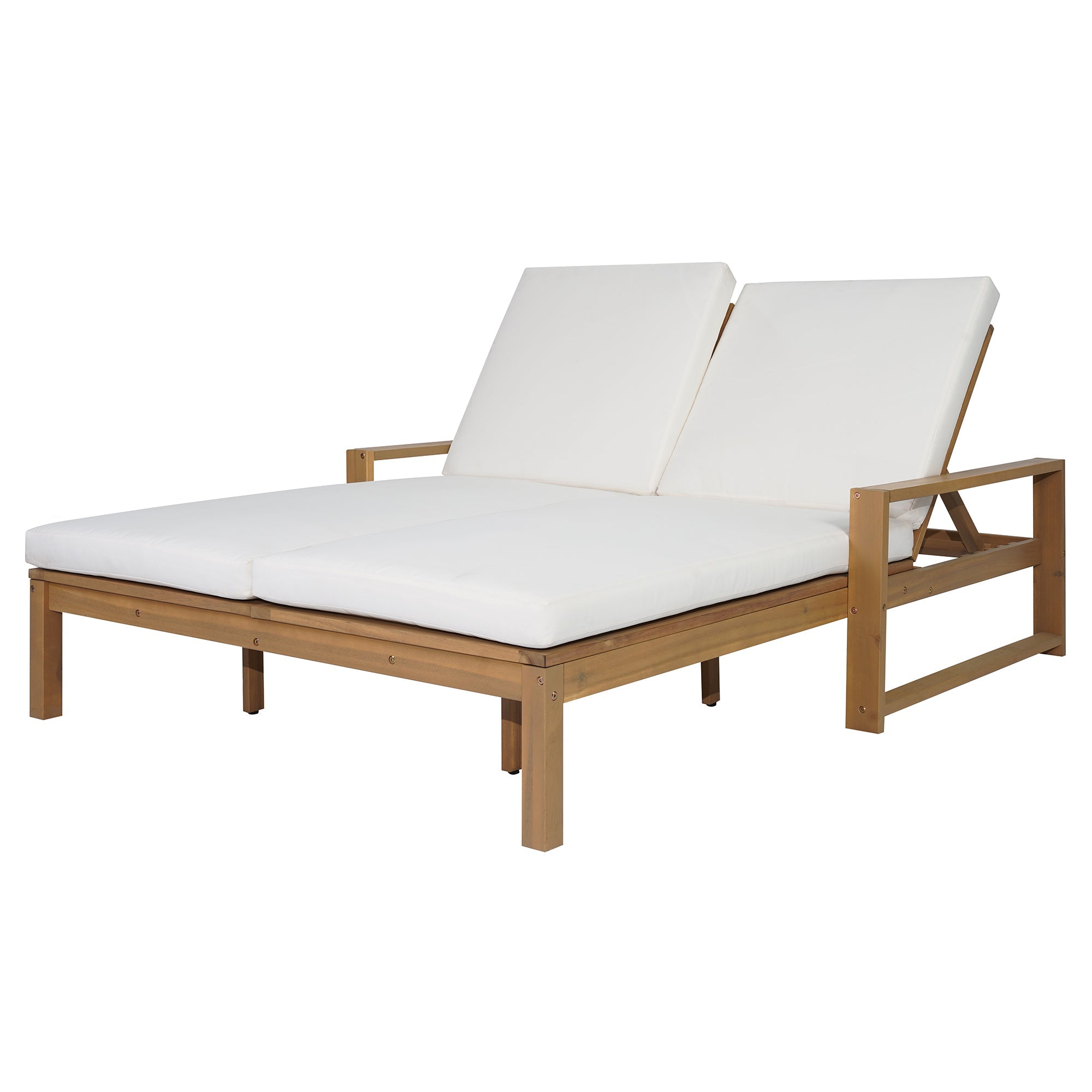 Trexm Outdoor Chaise Lounge Adjustable Back Backrest