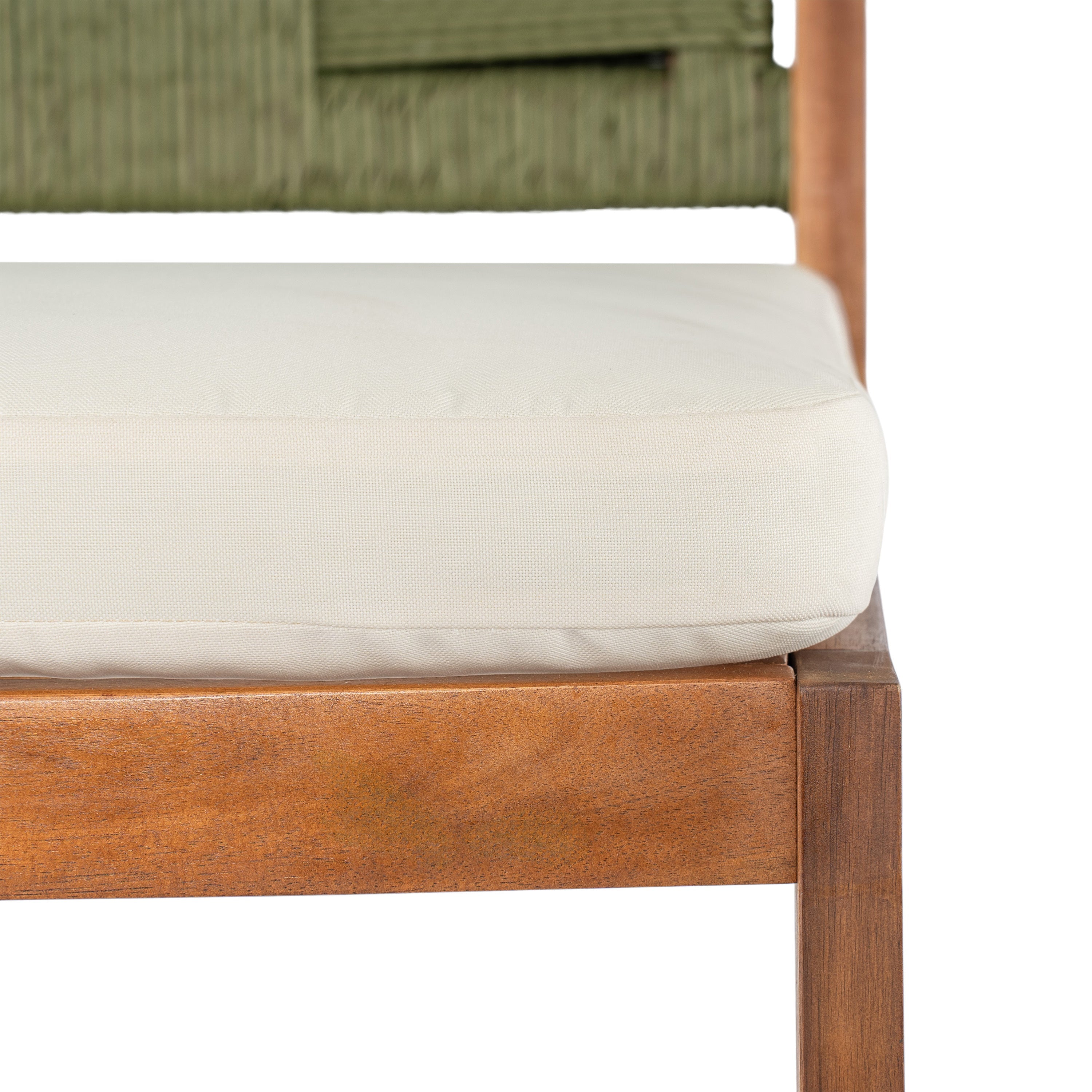 Outdoor Bar Stool Cushioned Seating Set of 2 - Teak