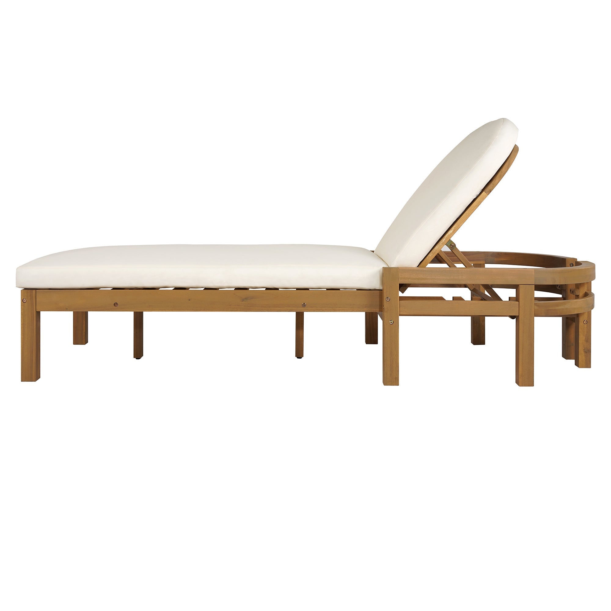Trexm Outdoor Chaise Lounge Adjustable Back