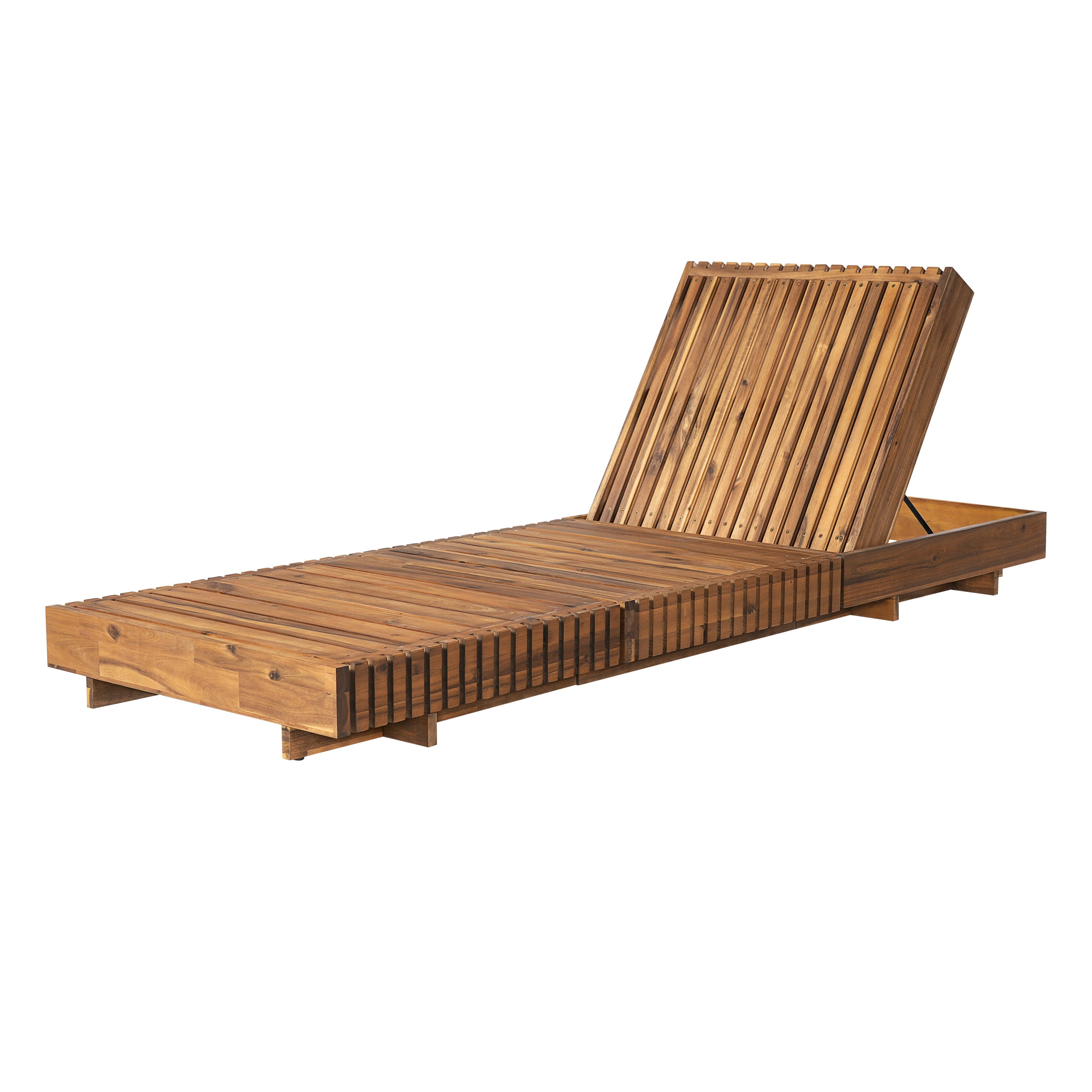 Chaise Outdoor Chaise Lounge Adjustable Back - Teak