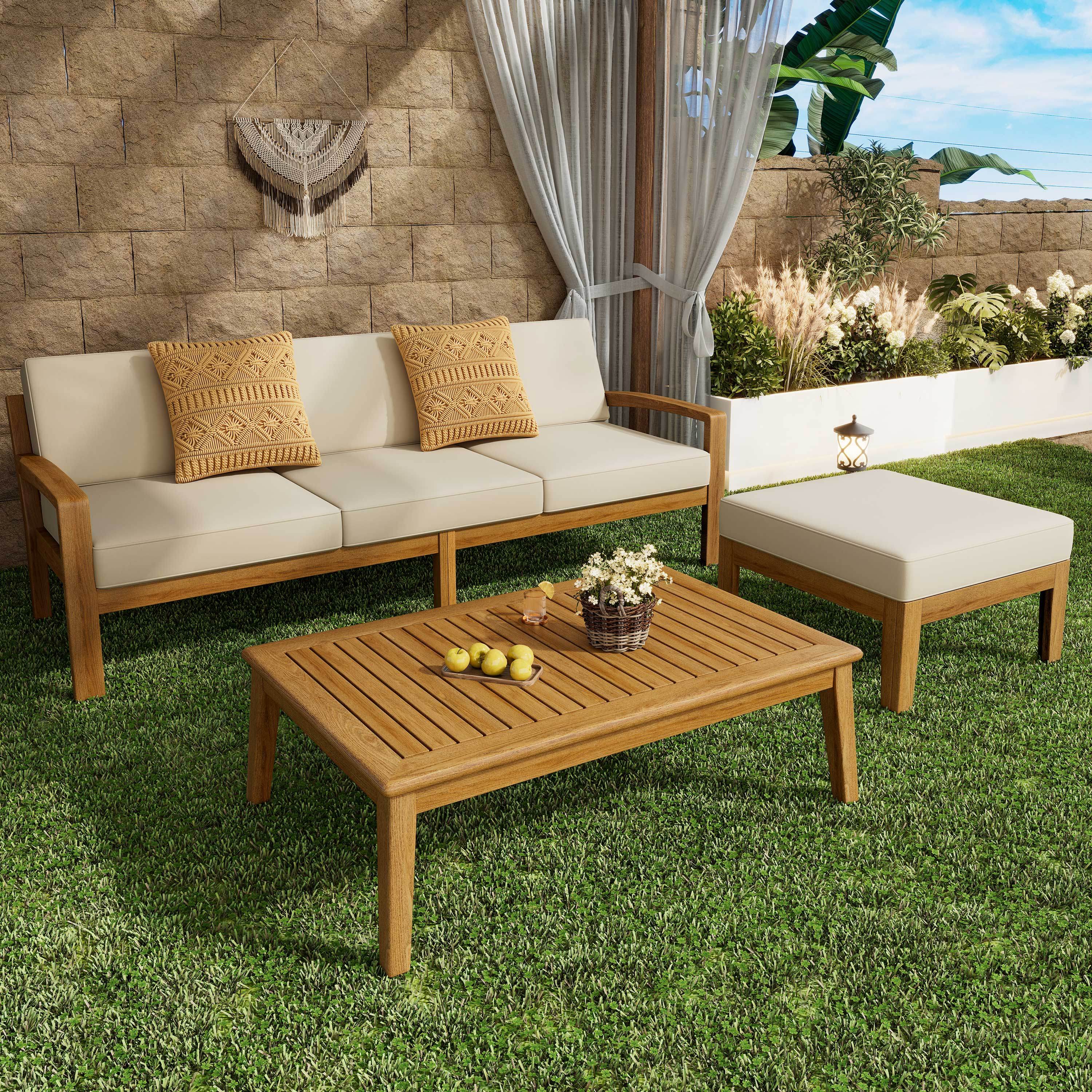 Grenada Outdoor Sectional Set Acacia Wood
