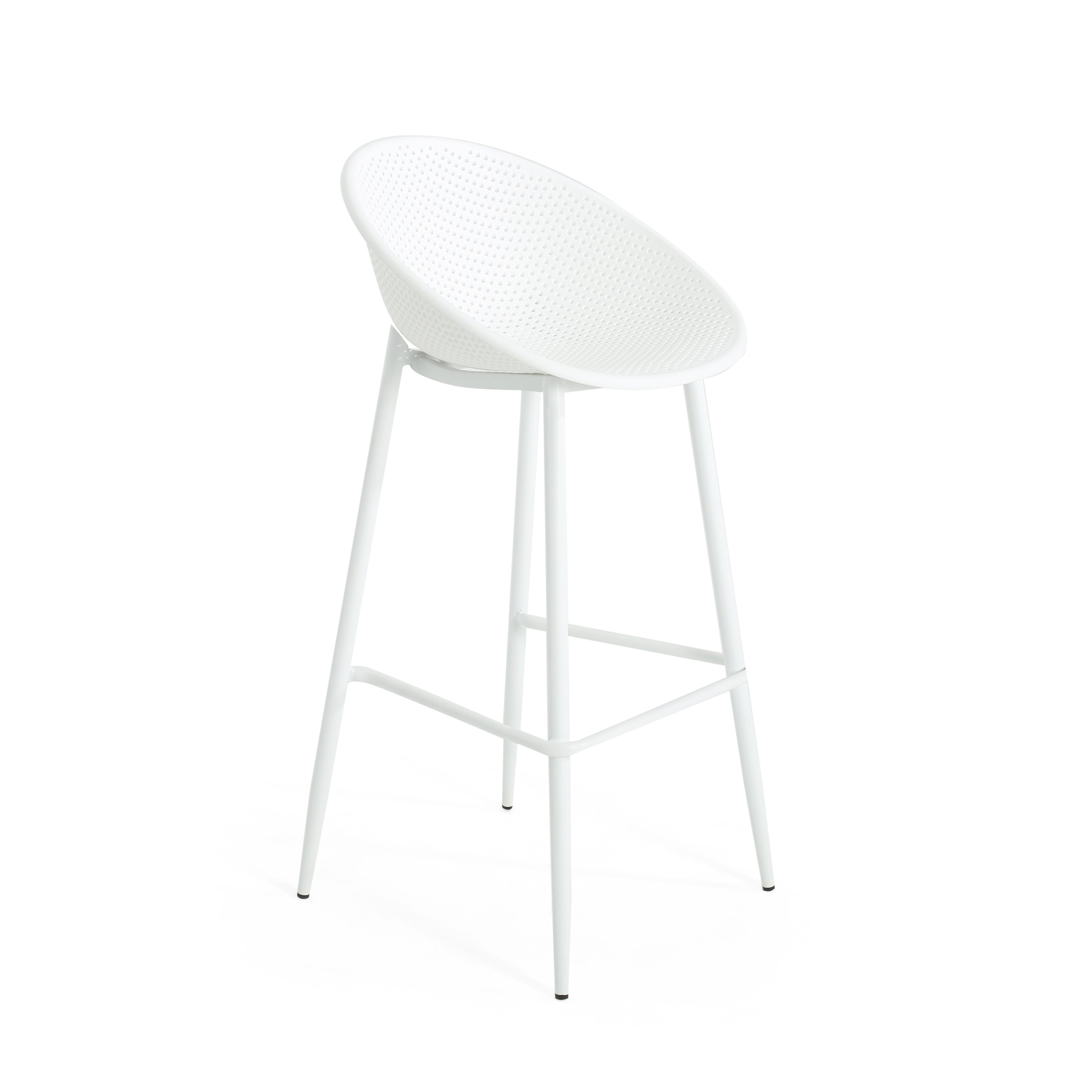 Gable Outdoor Bar Stool Set Outdoor Seating - White