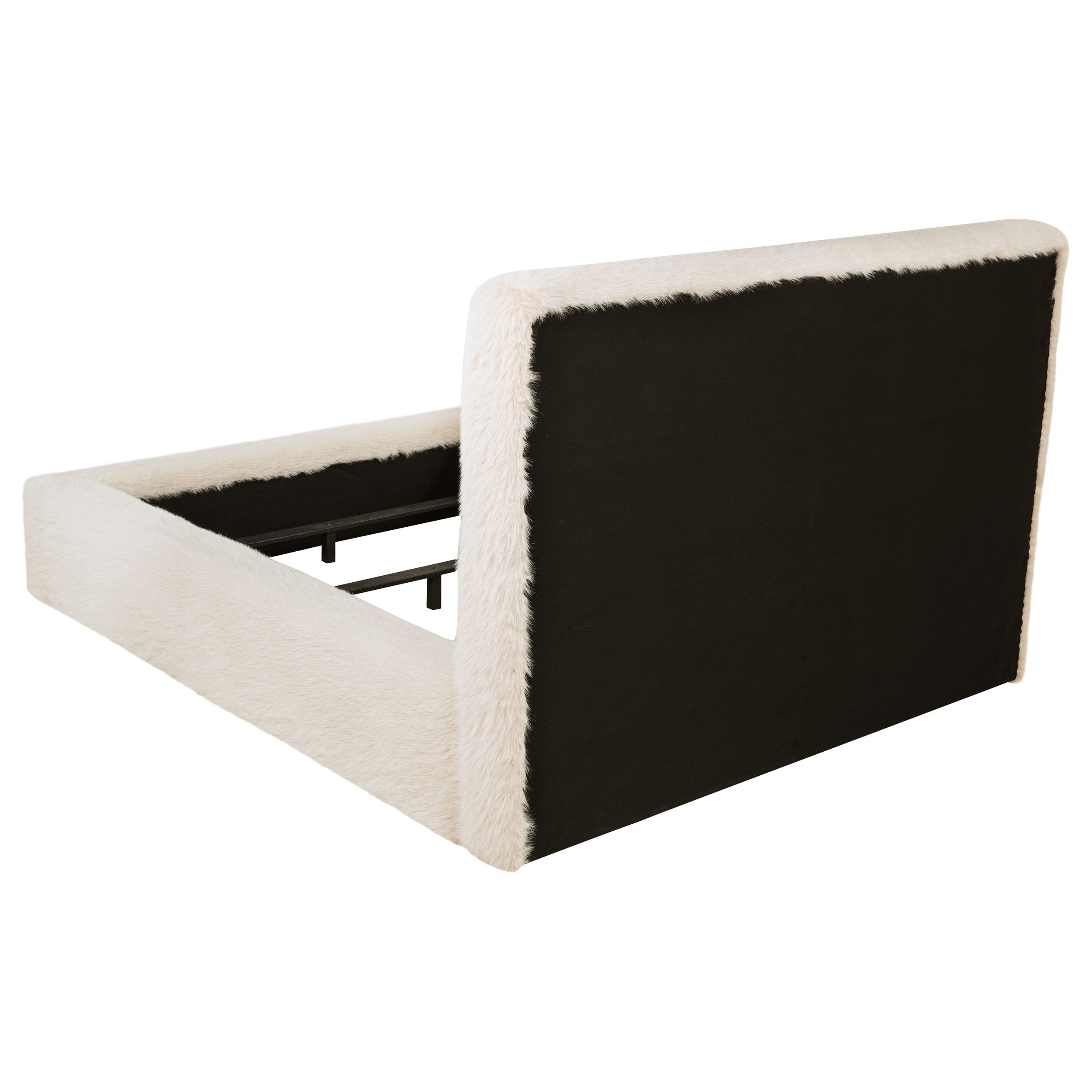 Rebecca Cream Faux Fur Upholstered King Bed