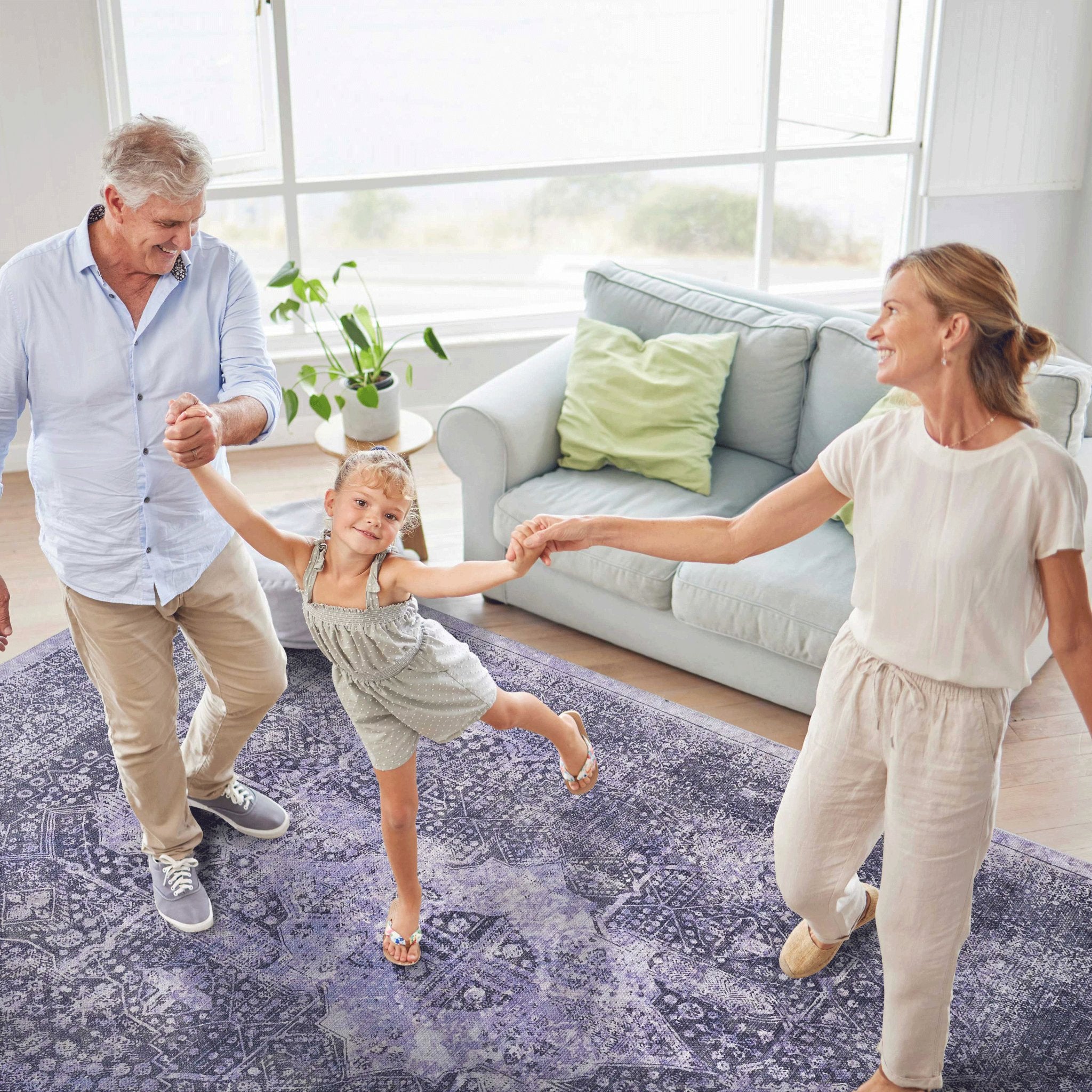 Bovi 6' x 9' Anthracite/ Machine Washable Low-Pile, Non-Slip, Non-Shedding, Foldable, Kid & Pet Friendly Area Rug