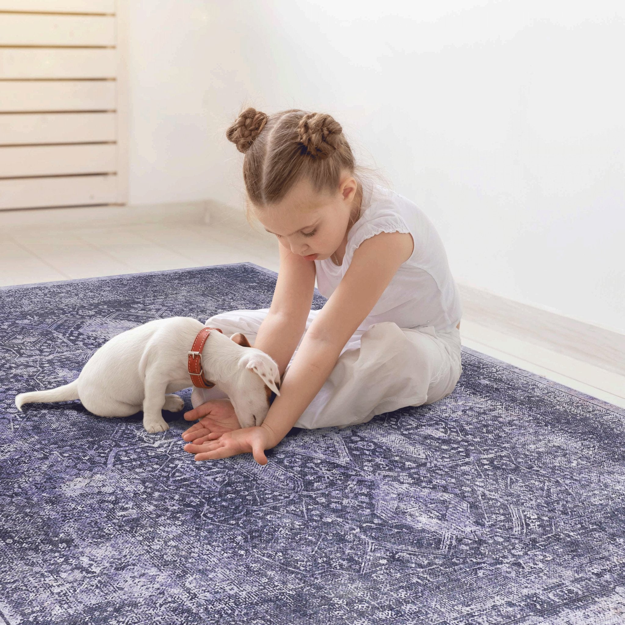 Bovi 5' x 8' Anthracite/ Machine Washable Low-Pile, Non-Slip, Non-Shedding, Foldable, Kid & Pet Friendly Area Rug