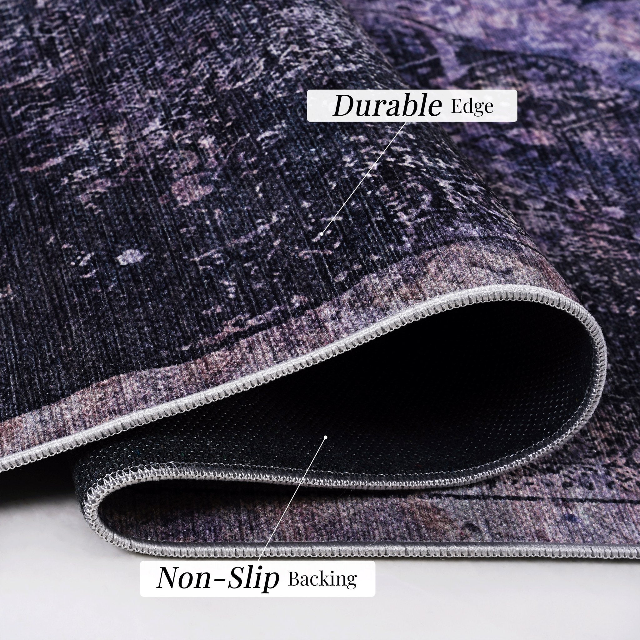Bovi 5' x 8' Anthracite/ Machine Washable Low-Pile, Non-Slip, Non-Shedding, Foldable, Kid & Pet Friendly Area Rug