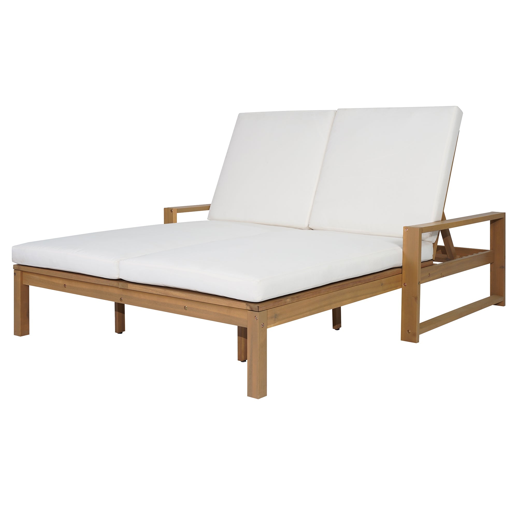Trexm Outdoor Chaise Lounge Adjustable Back Backrest