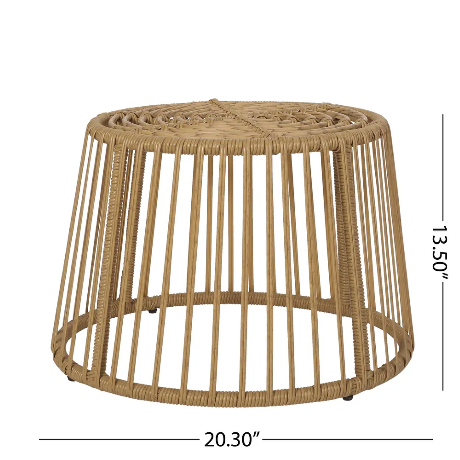 Elaine Outdoor Side Table Rattan Frame - Light Brown