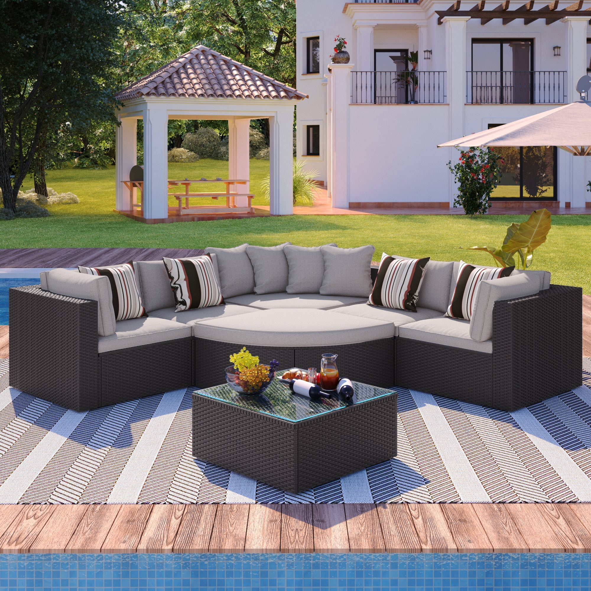 Go Outdoor Chaise Lounge Rattan Frame - Brown