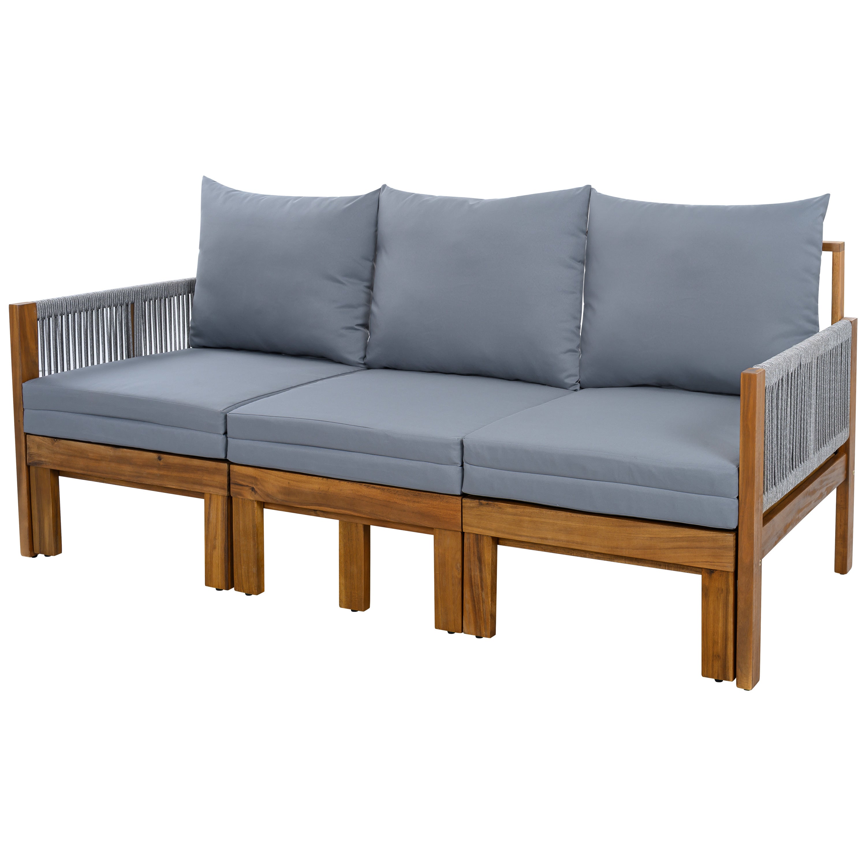 Daybed Outdoor Canopy Daybed Cushioned Seating - Gray