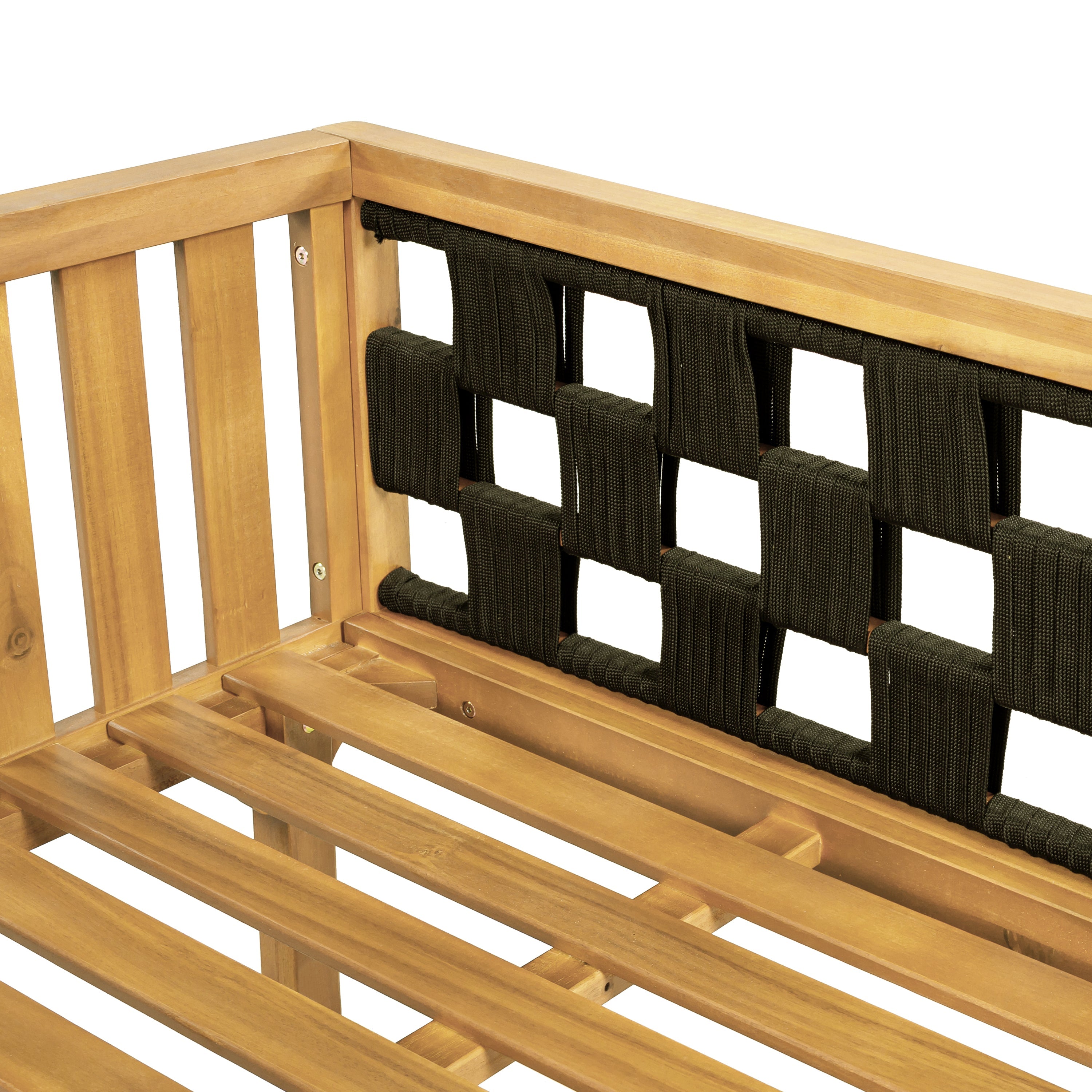 Three-Seater Outdoor Canopy Daybed Cushioned Seating - Teak