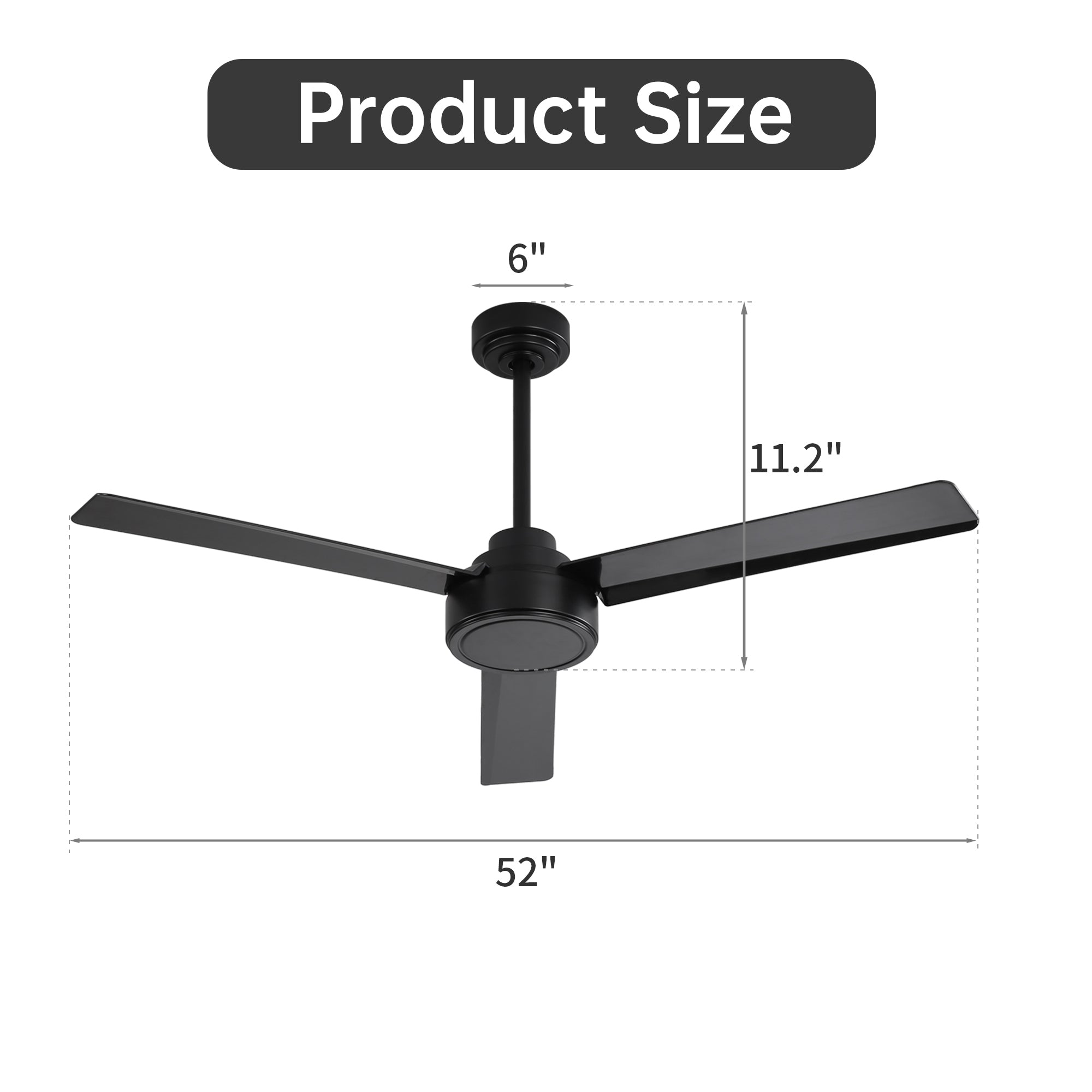 Farmhouse Outdoor Ceiling Fan Remote Control - Black