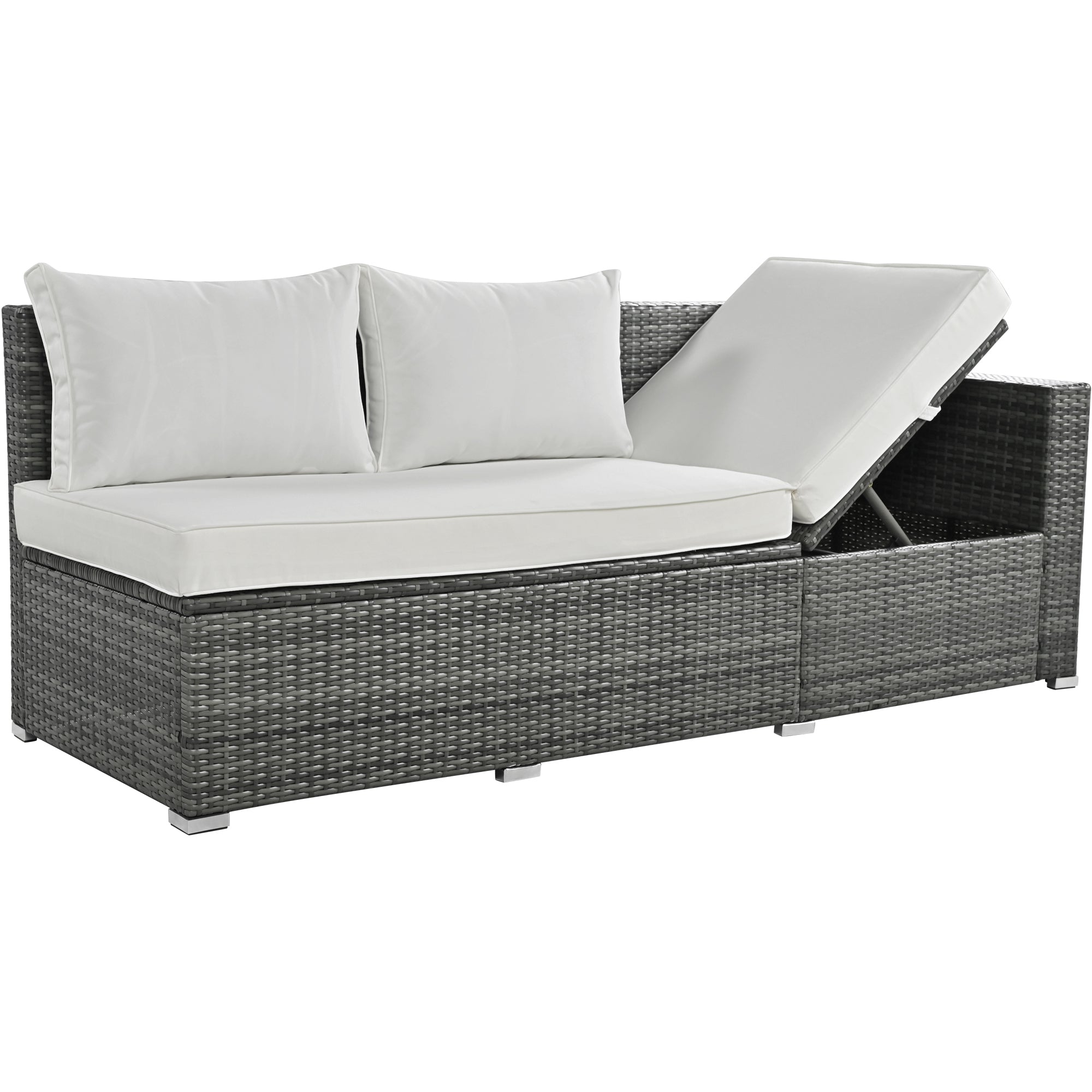Topmax Outdoor Sectional Set Adjustable Back - Beige