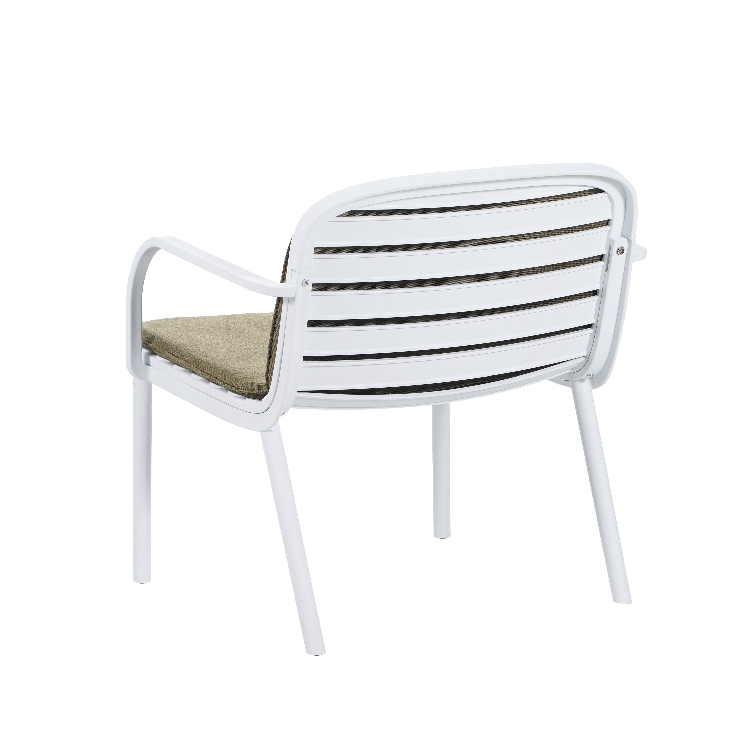 Luna Outdoor Chat Set Cushioned Seating - White