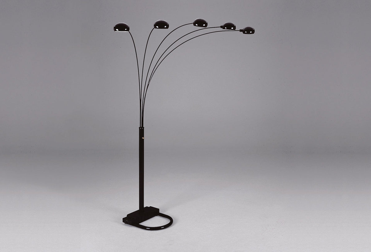 Peacock Shade Floor Lamp Black