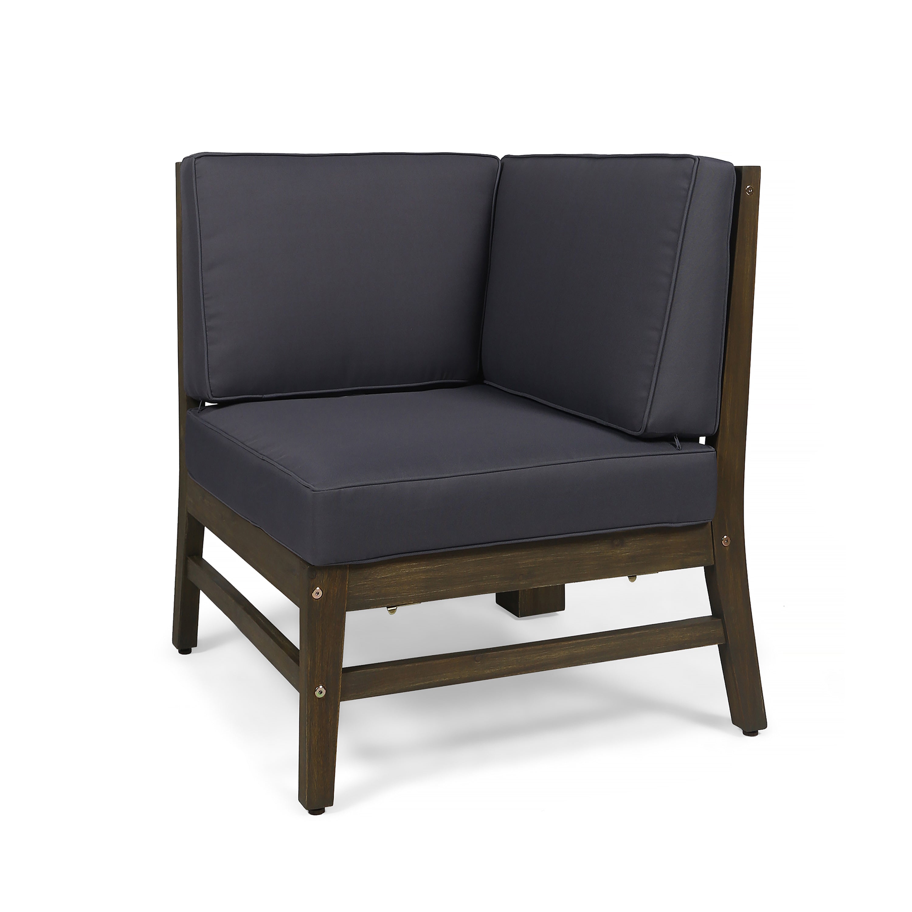 Perla Outdoor Sofa Set Patio Seating - Dark Gray